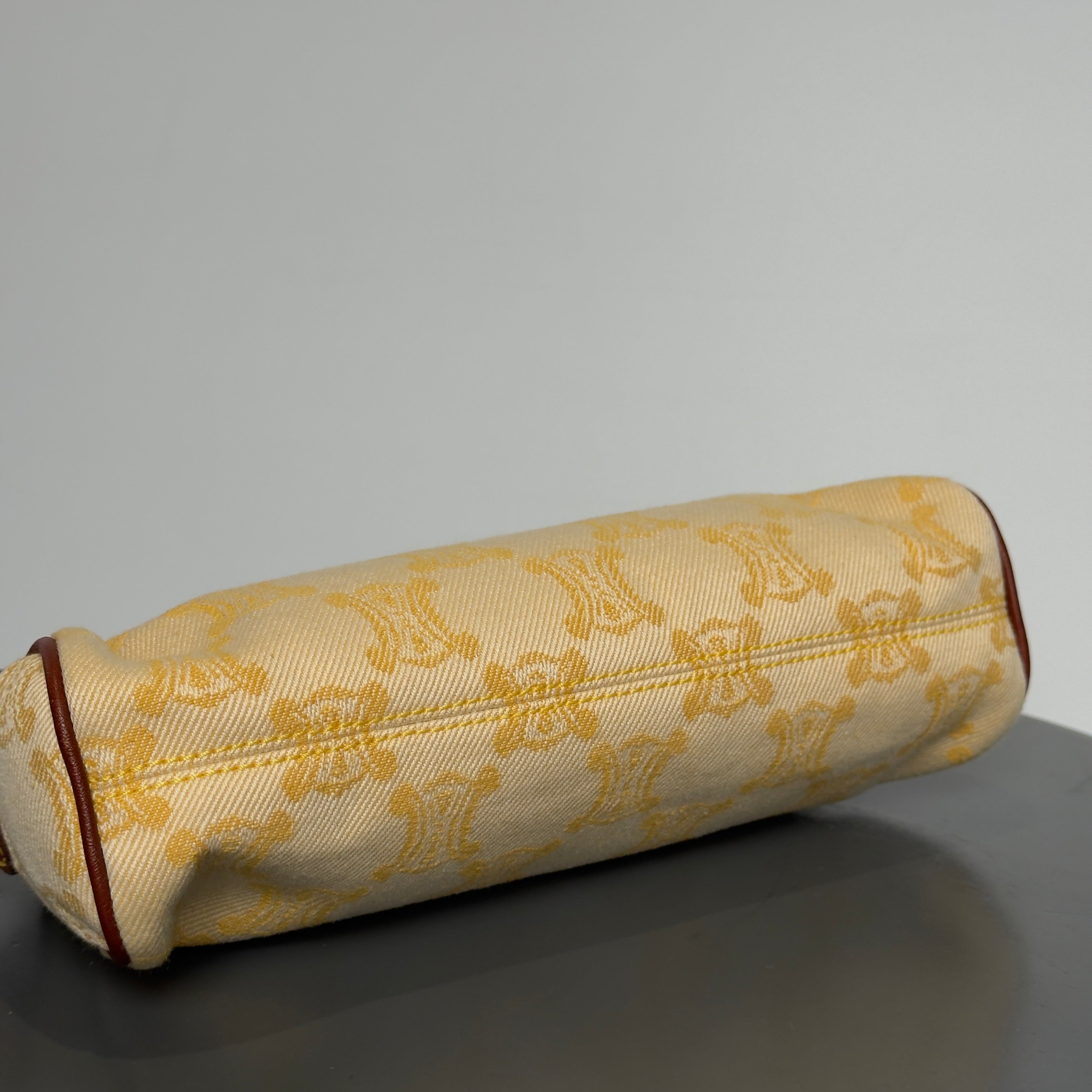 Celine Butter Yellow Sac Main Toile Shoulder Bag