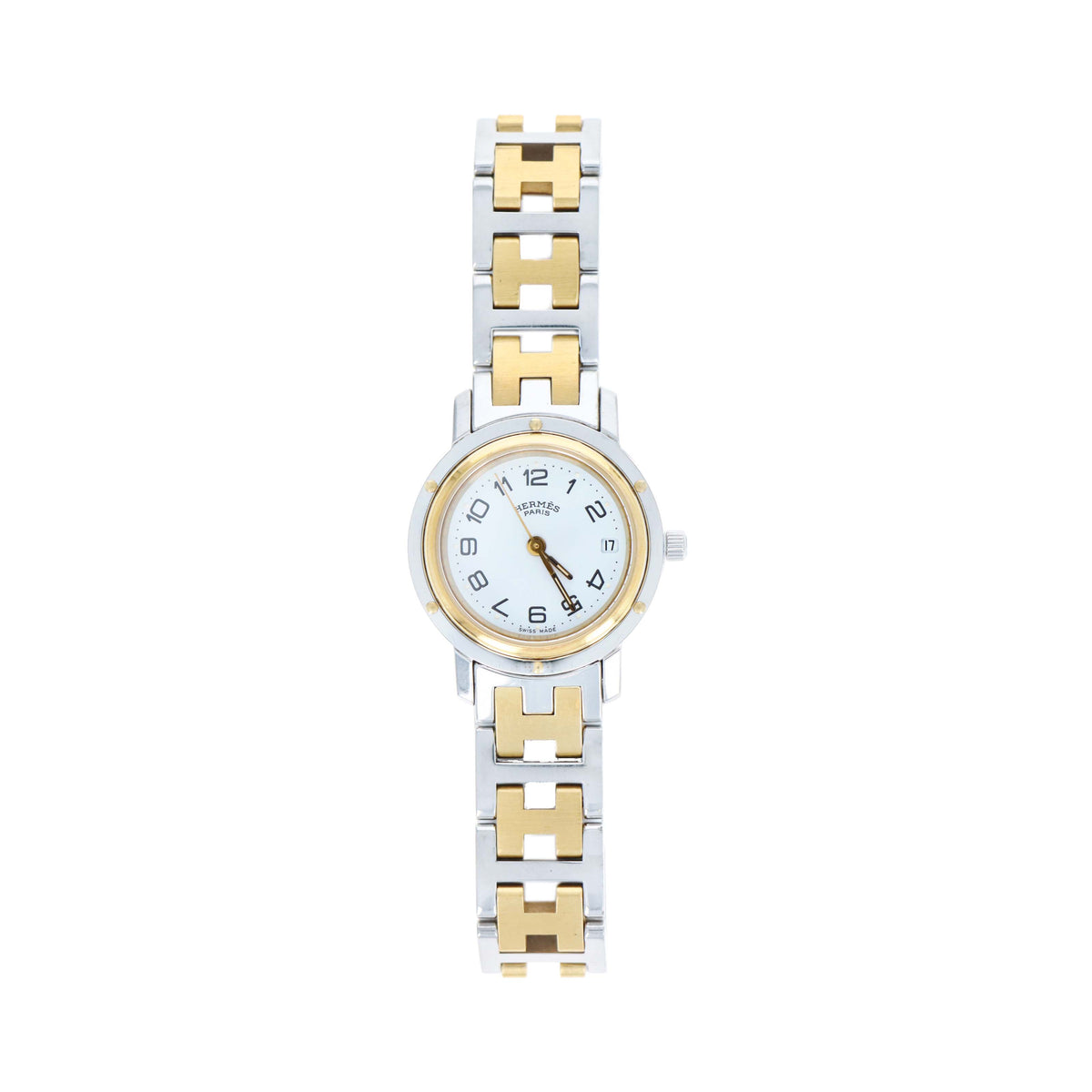 Hermes Two Tone Clipper Watch