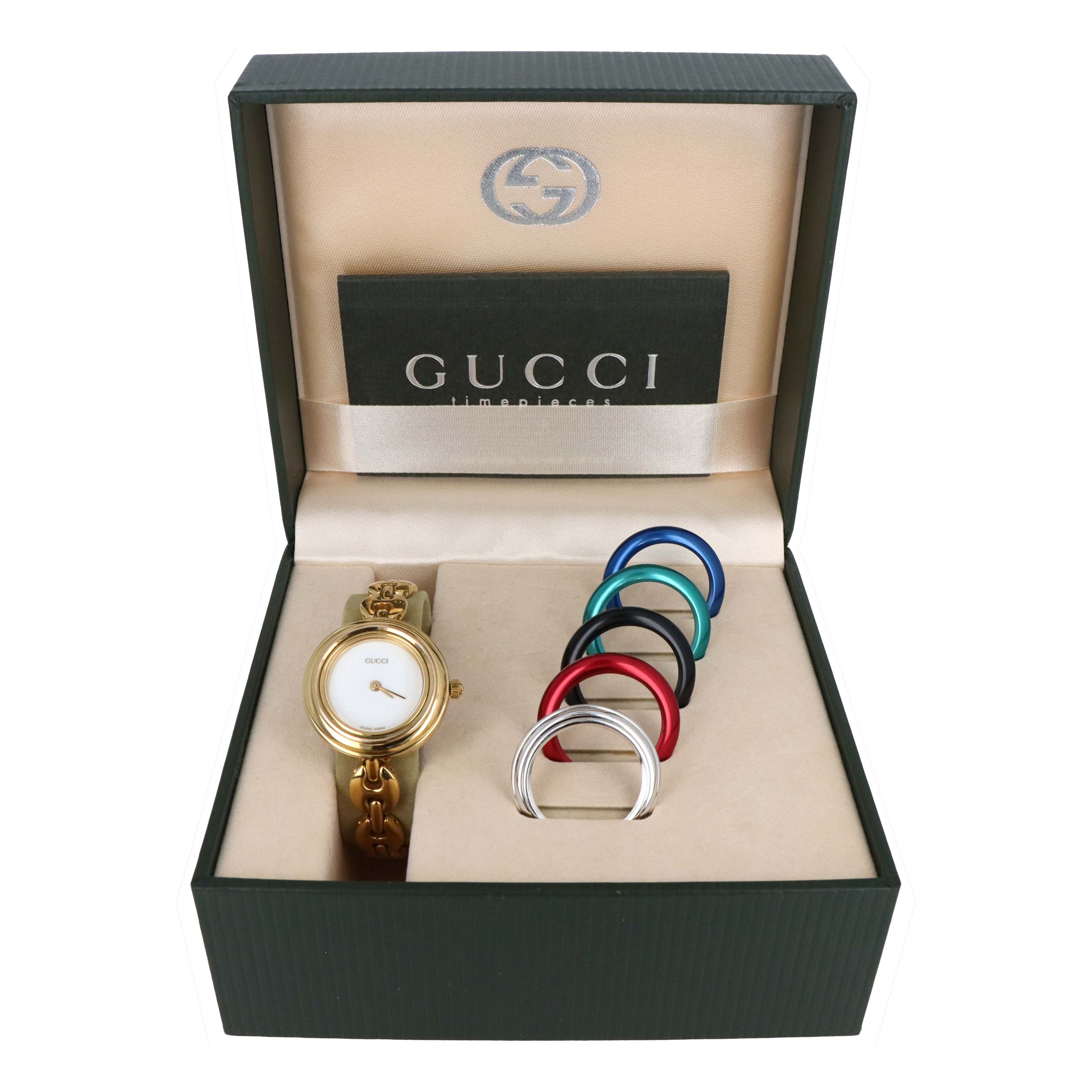 Vintage Small Size Gucci Interchangeable Bezel Watch Gucci Link Bracelet - Queen May