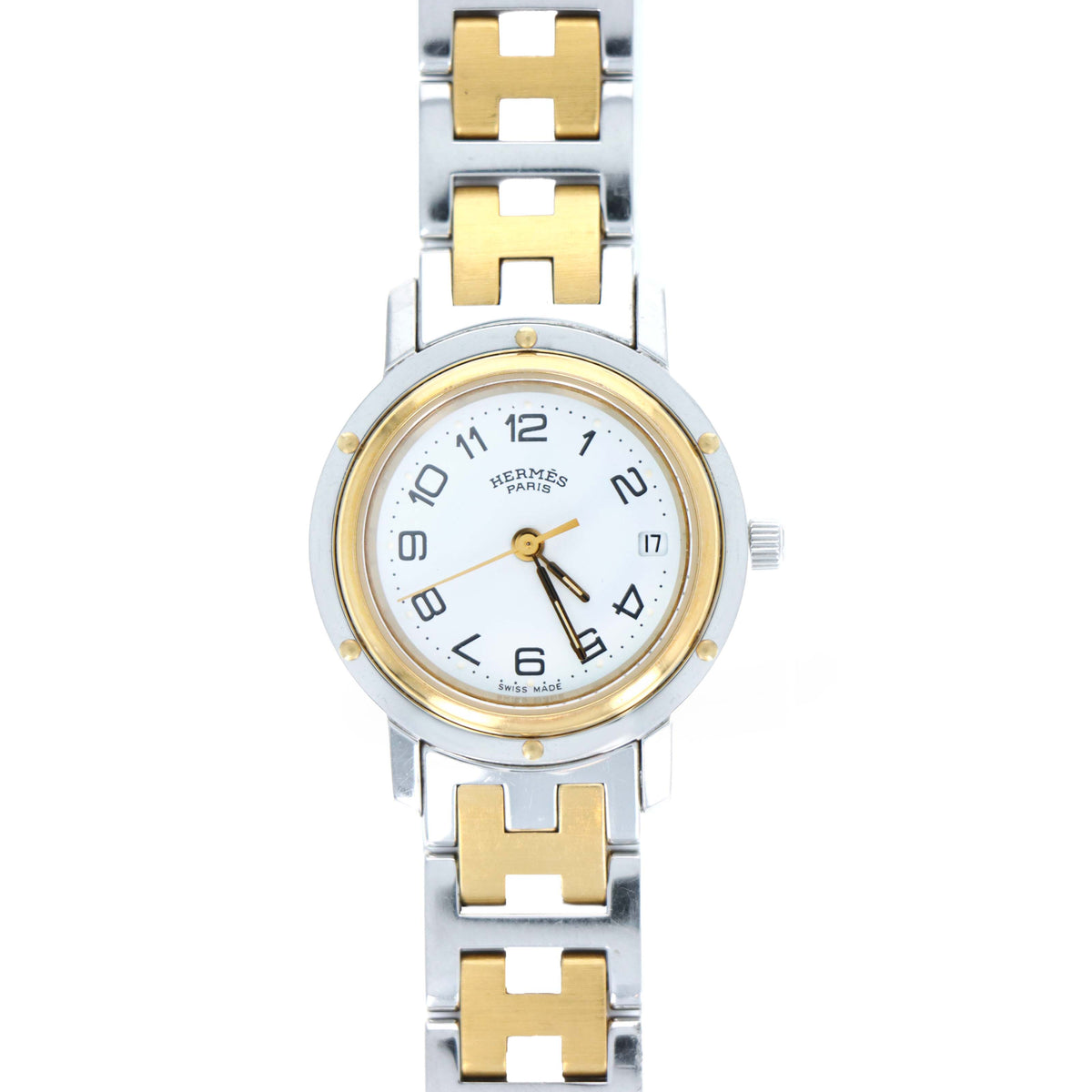 Hermes Two Tone Clipper Watch