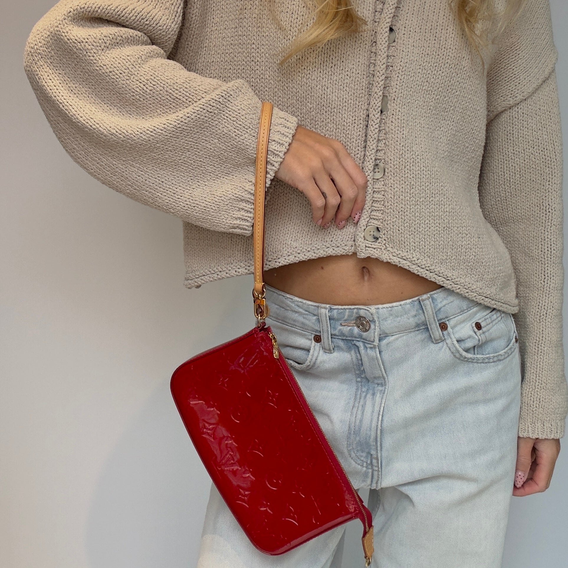 Louis Vuitton Monogram Vernis Pochette Red