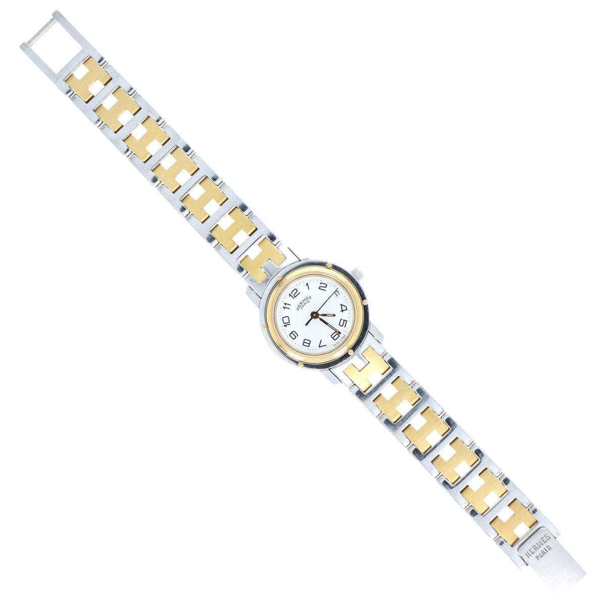 Hermes Two Tone Clipper Watch