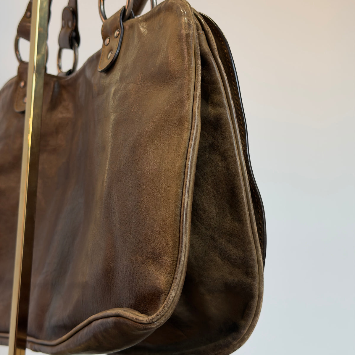 Christian Dior Leather Gauche Saddle Bag