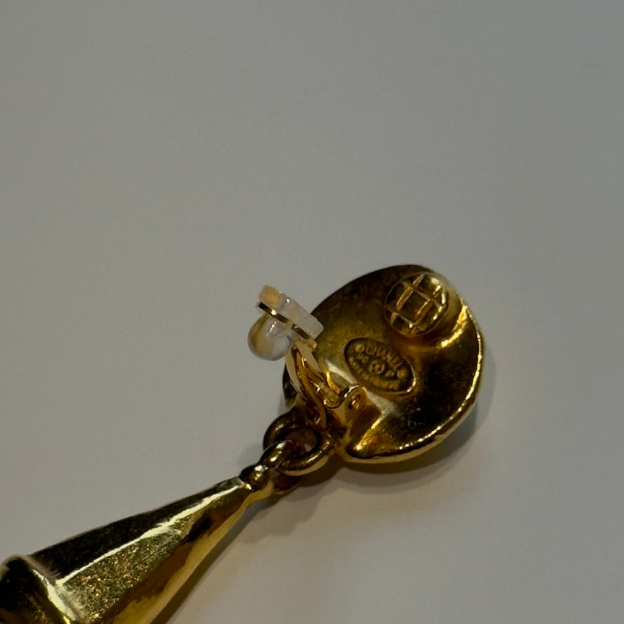 Vintage Chanel CC Drop Earrings Clip On - Queen May