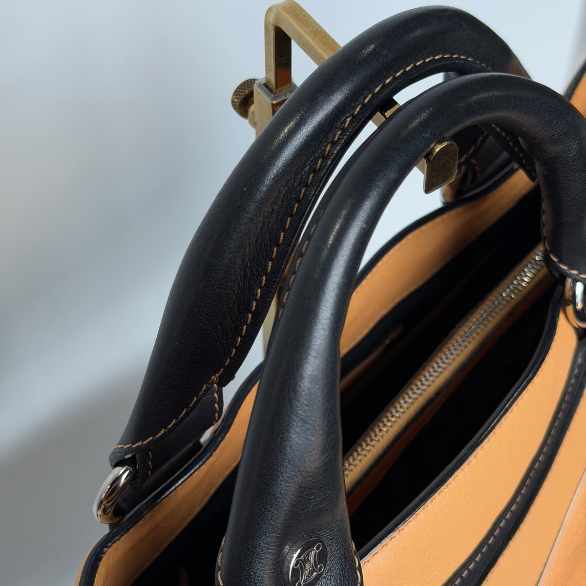 Vintage Celine Leather Boogie Bag Tan