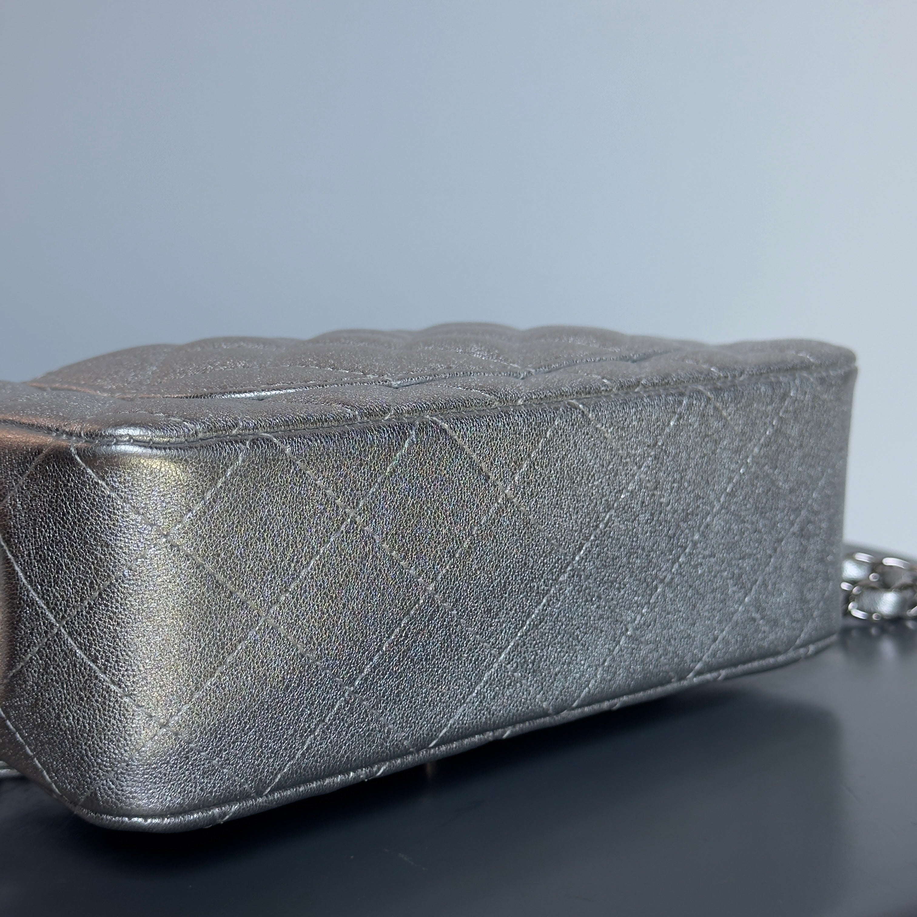 Chanel Metallic Rectangular Flap Silver - Queen May