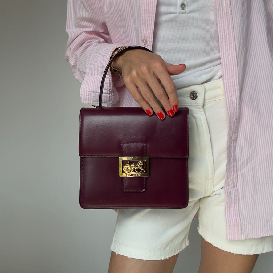 Rare Celine Box Calf Top Handle Bag - Queen May
