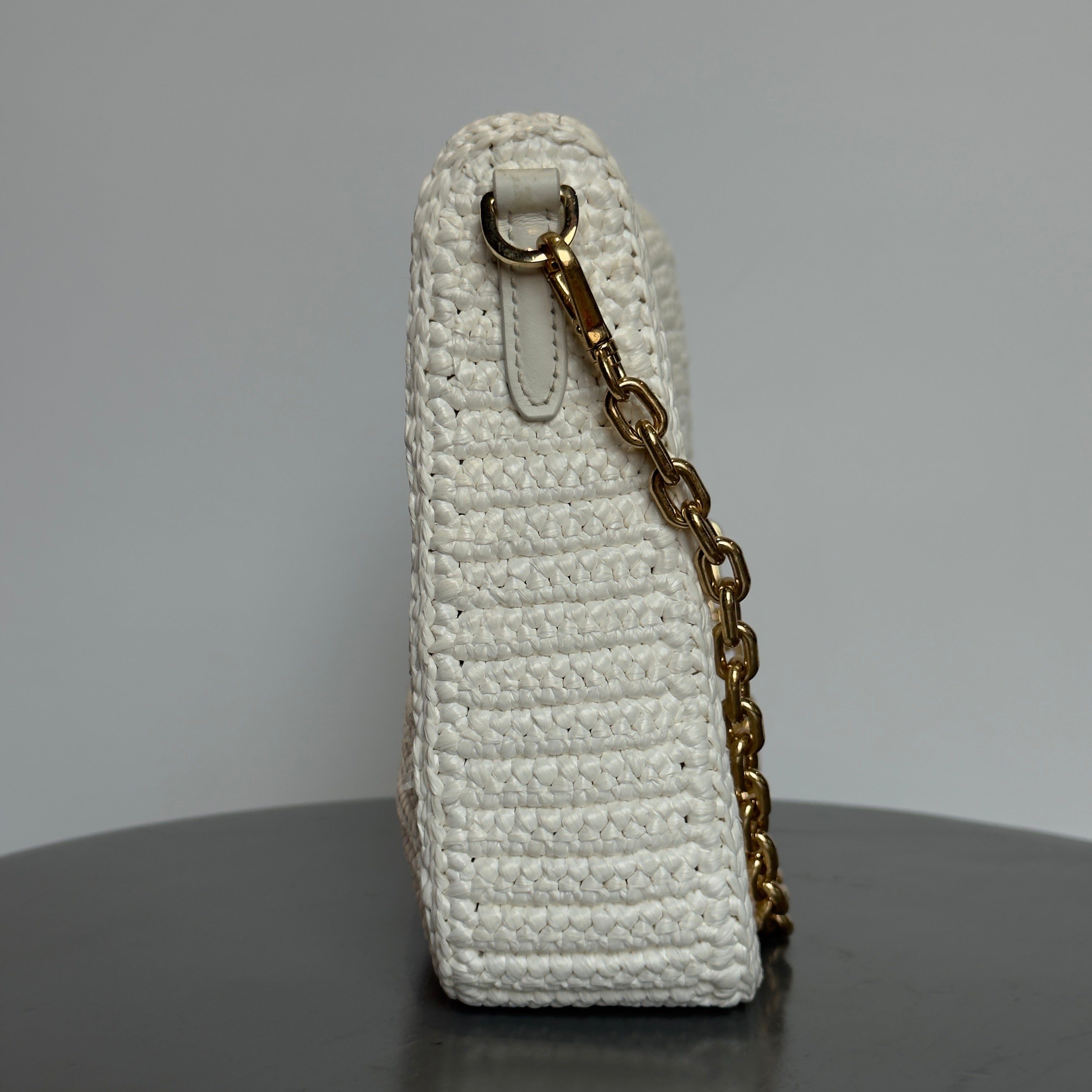 Prada Saffiano White Raffia