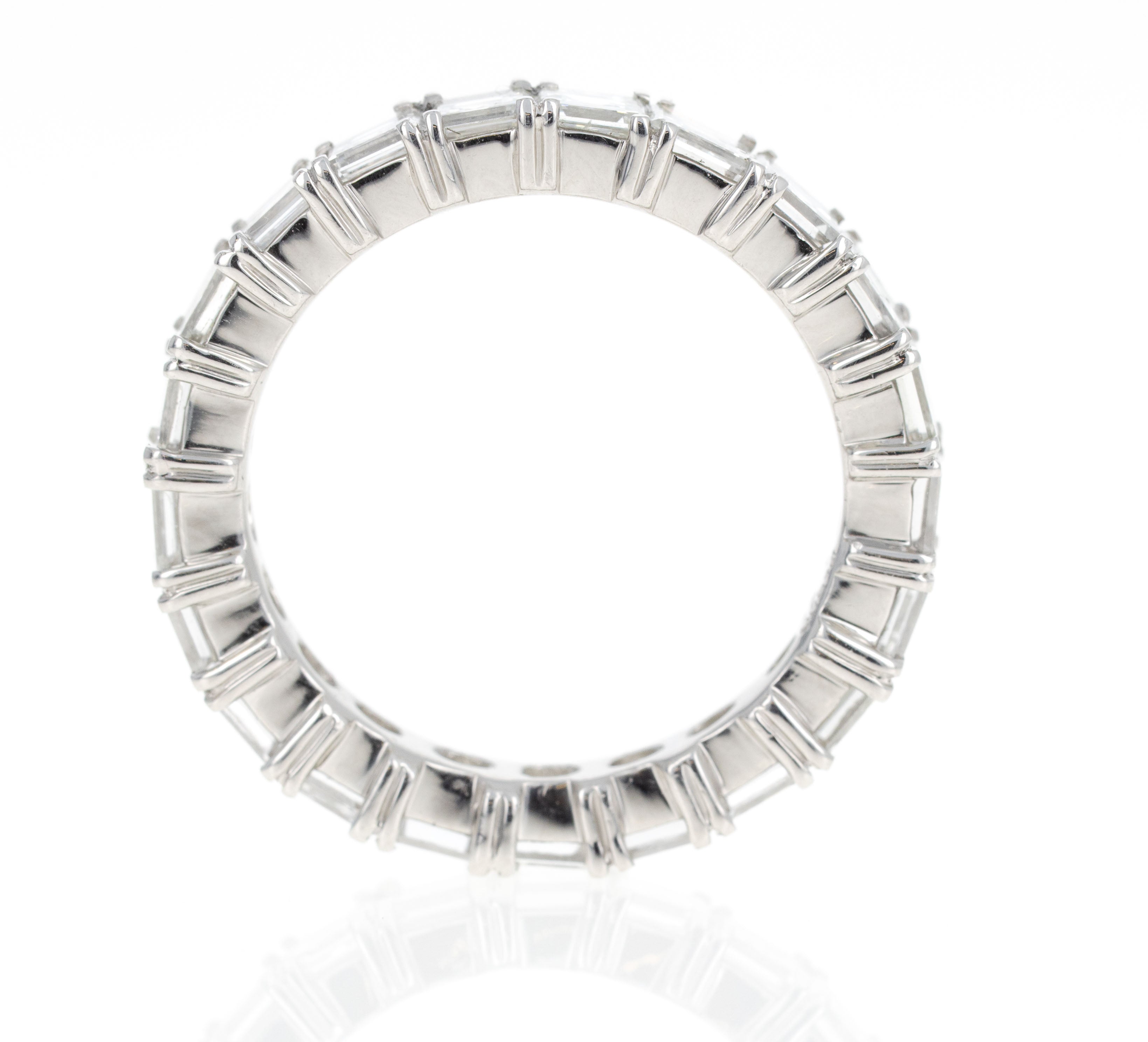 Platinum 4.51 Carat Asscher Cut Diamond Eternity Band - Queen May