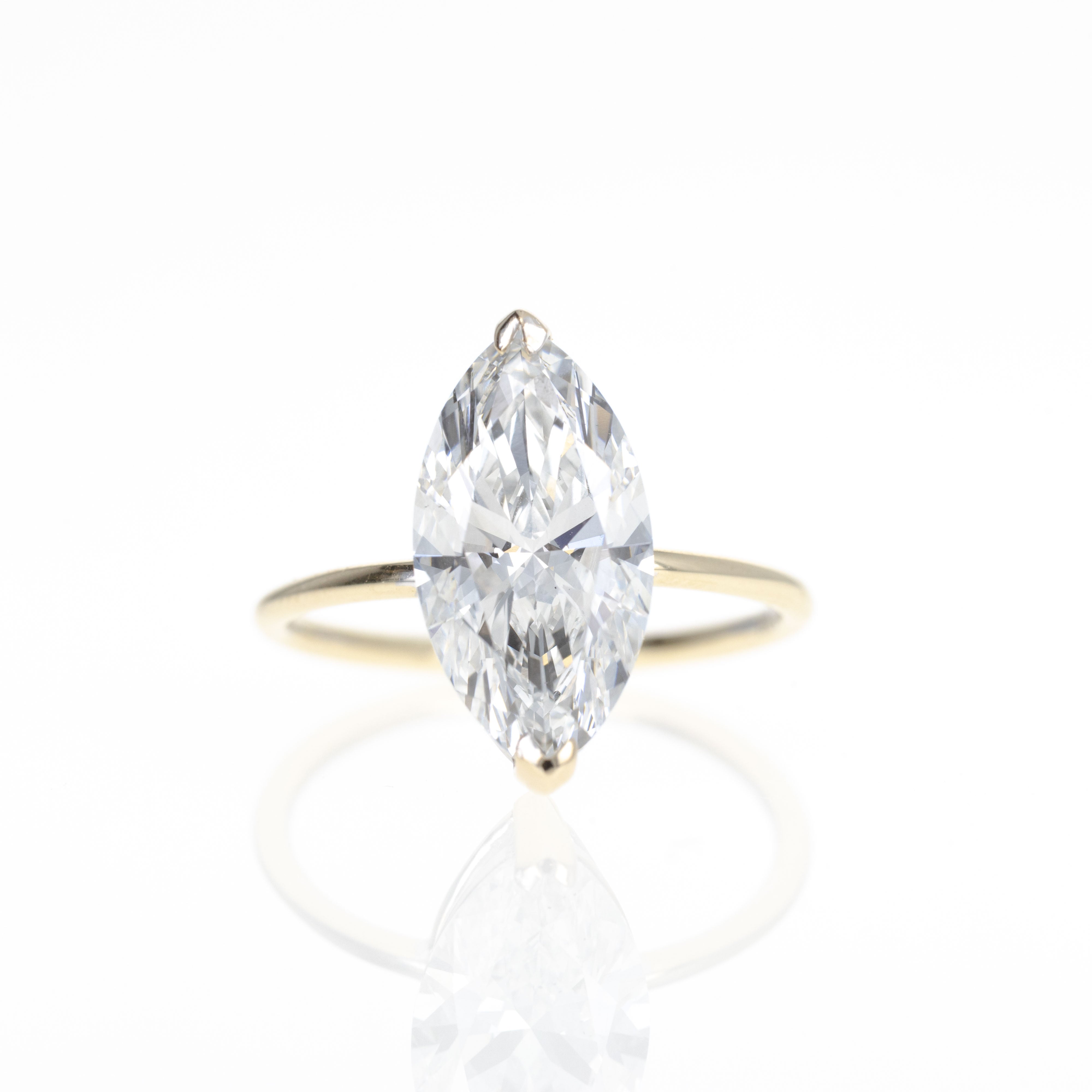 Lab Grown 4.16 Carat Marquise Diamond Engagement Ring - Queen May