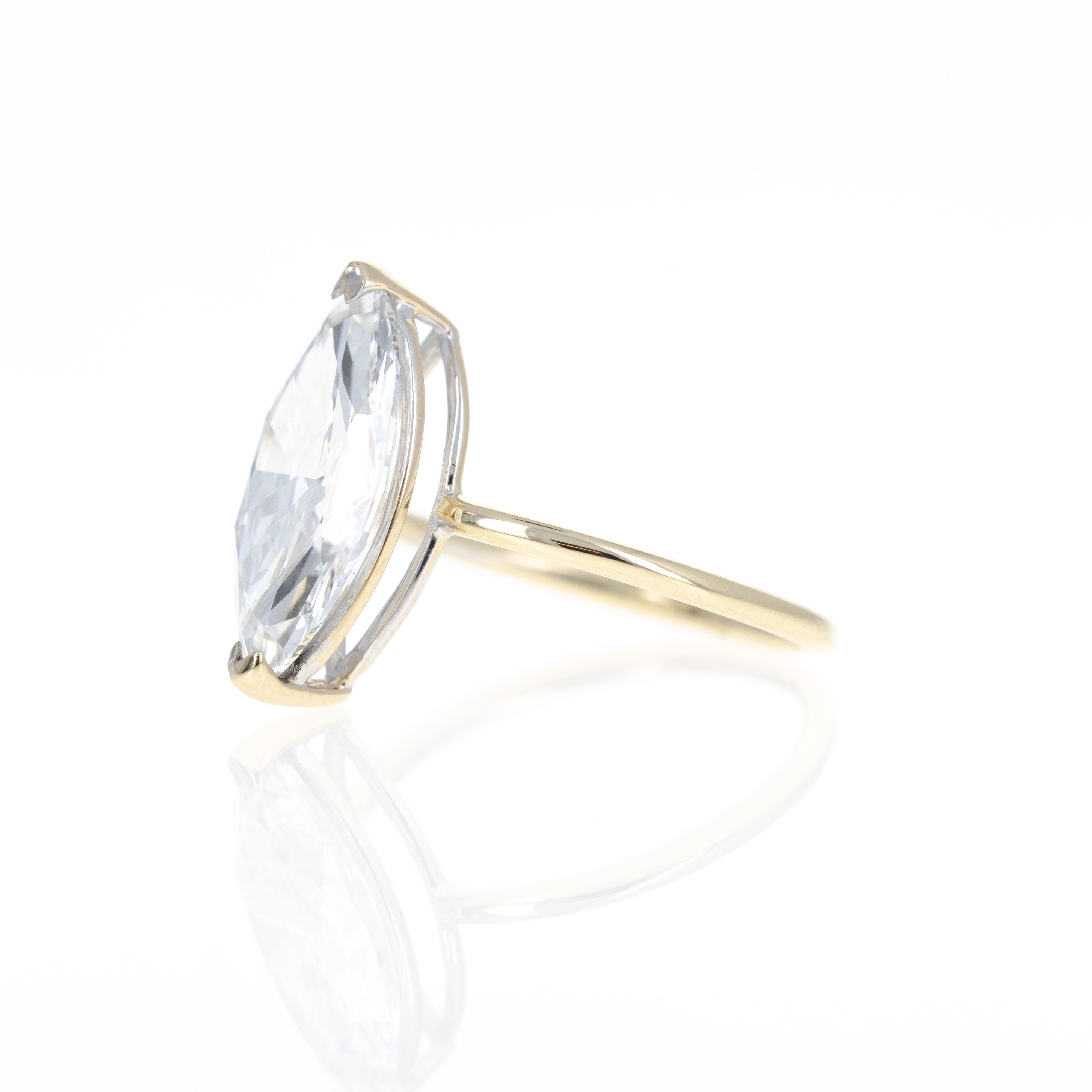 Lab Grown 4.16 Carat Marquise Diamond Engagement Ring - Queen May