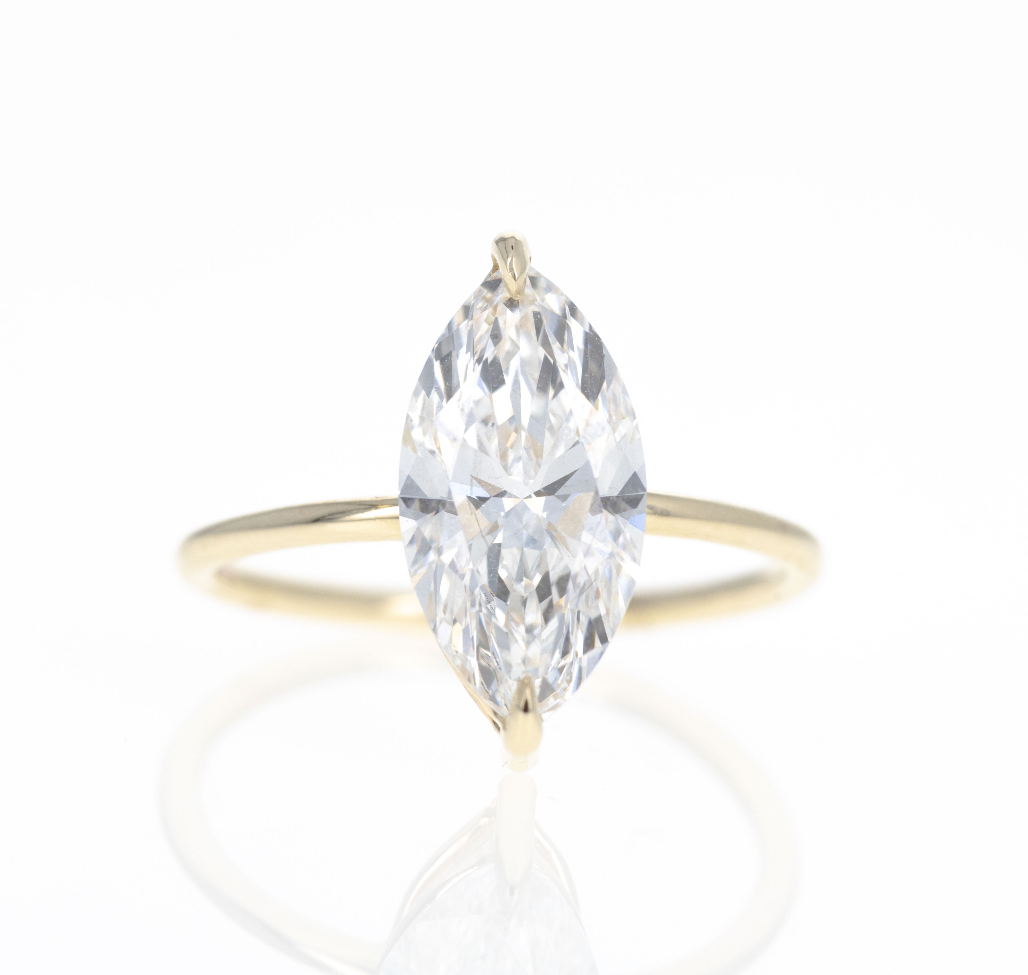 Lab Grown 3.02 Carat Marquise Diamond Engagement Ring - Queen May