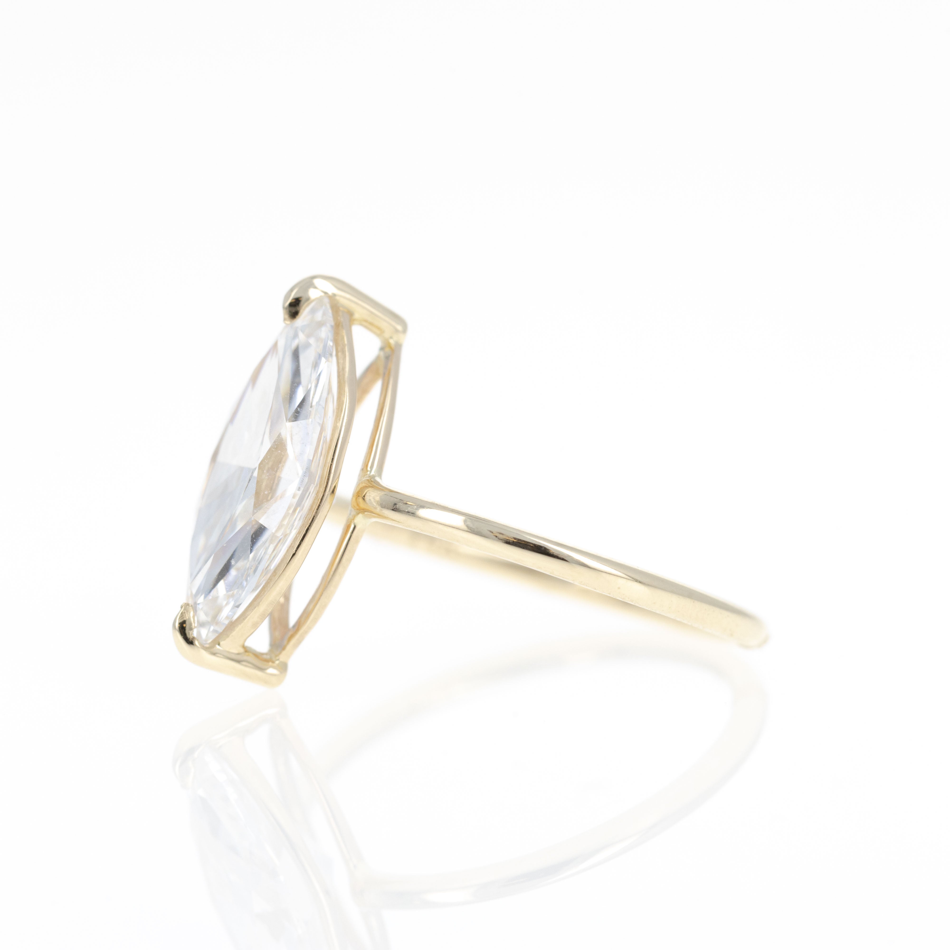 Lab Grown 3.02 Carat Marquise Diamond Engagement Ring - Queen May