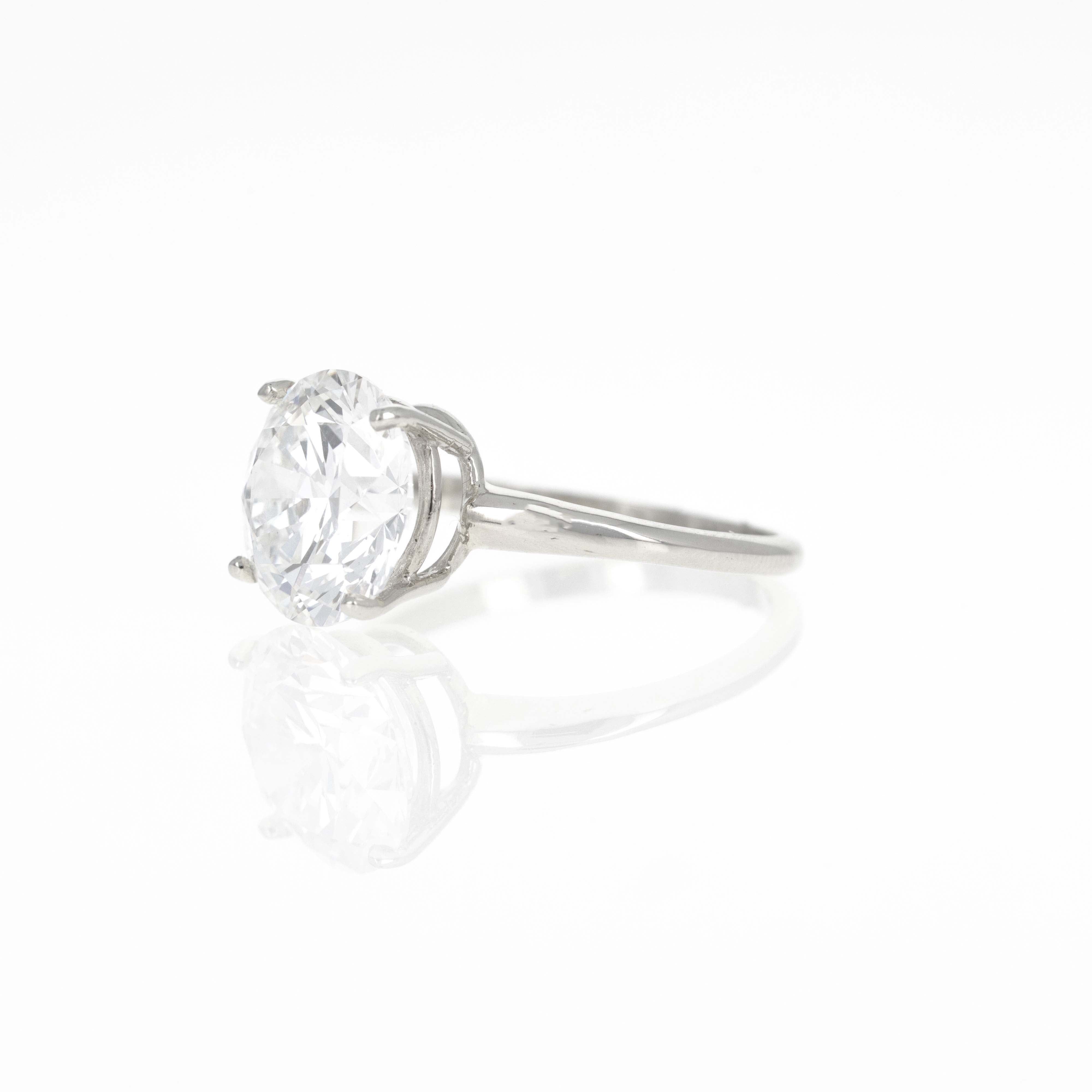 Lab Grown 4.62 Carat Round Brilliant Diamond Engagement Ring - Queen May