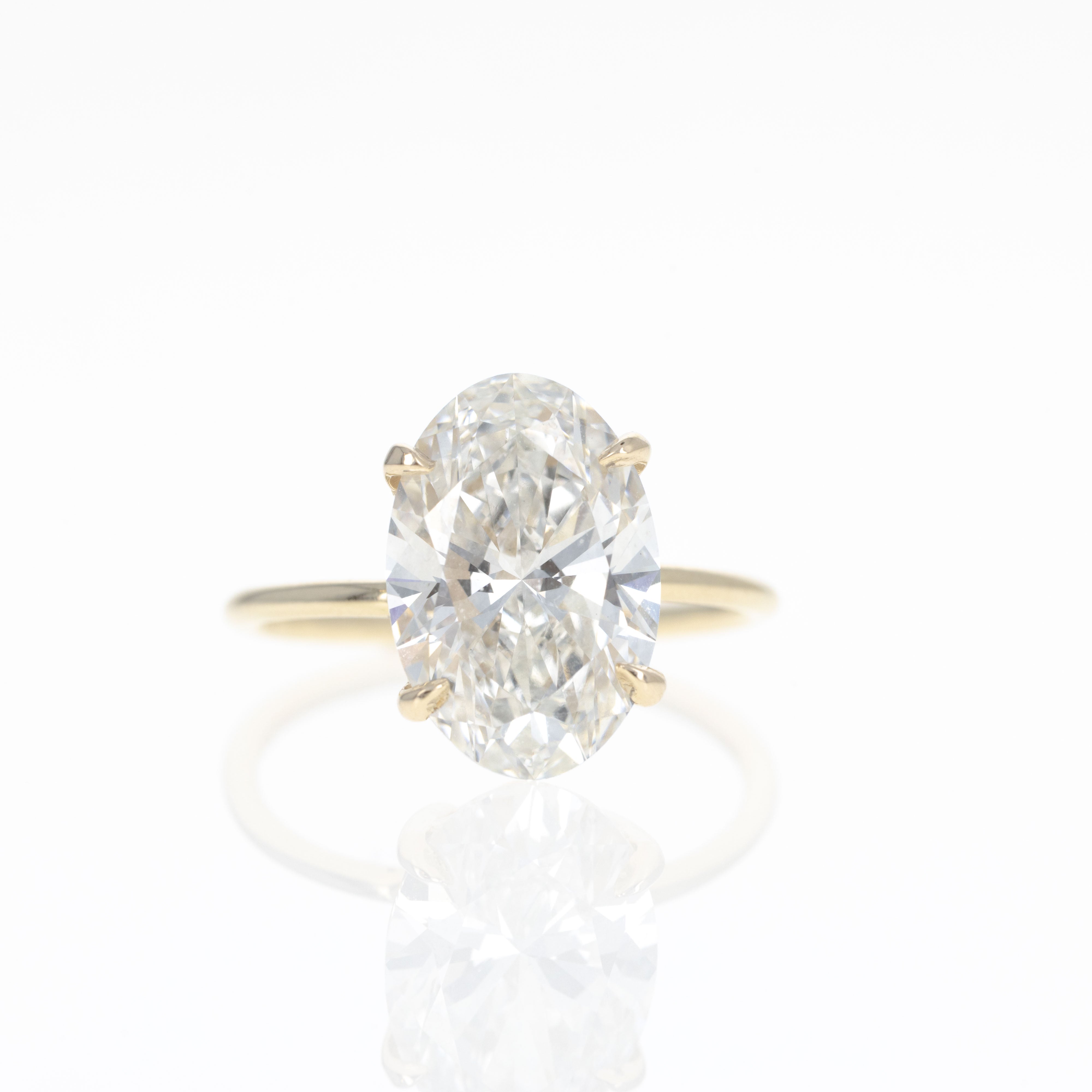 Lab Grown 5.38 Carat Oval Diamond Engagement Ring - Queen May