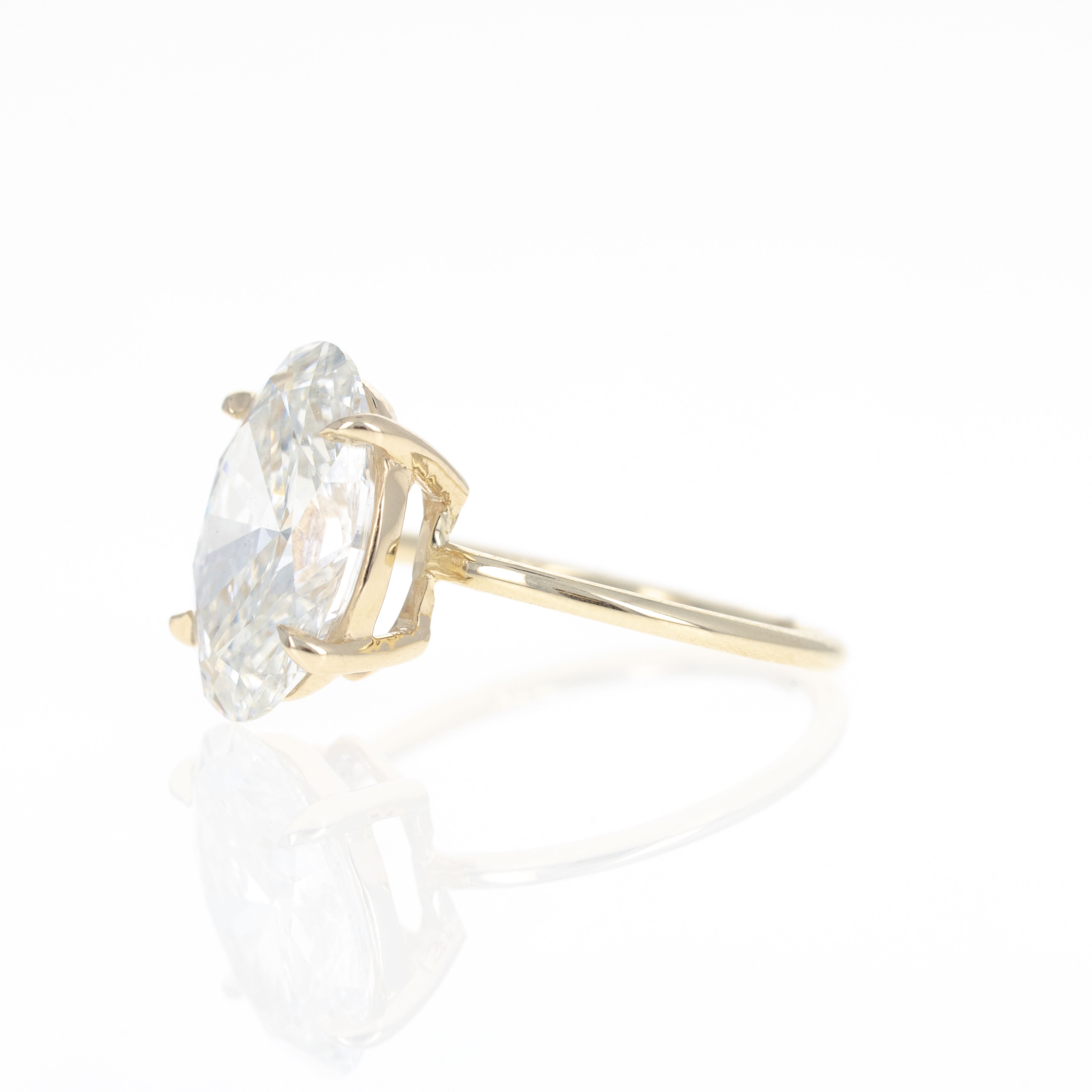Lab Grown 5.38 Carat Oval Diamond Engagement Ring - Queen May