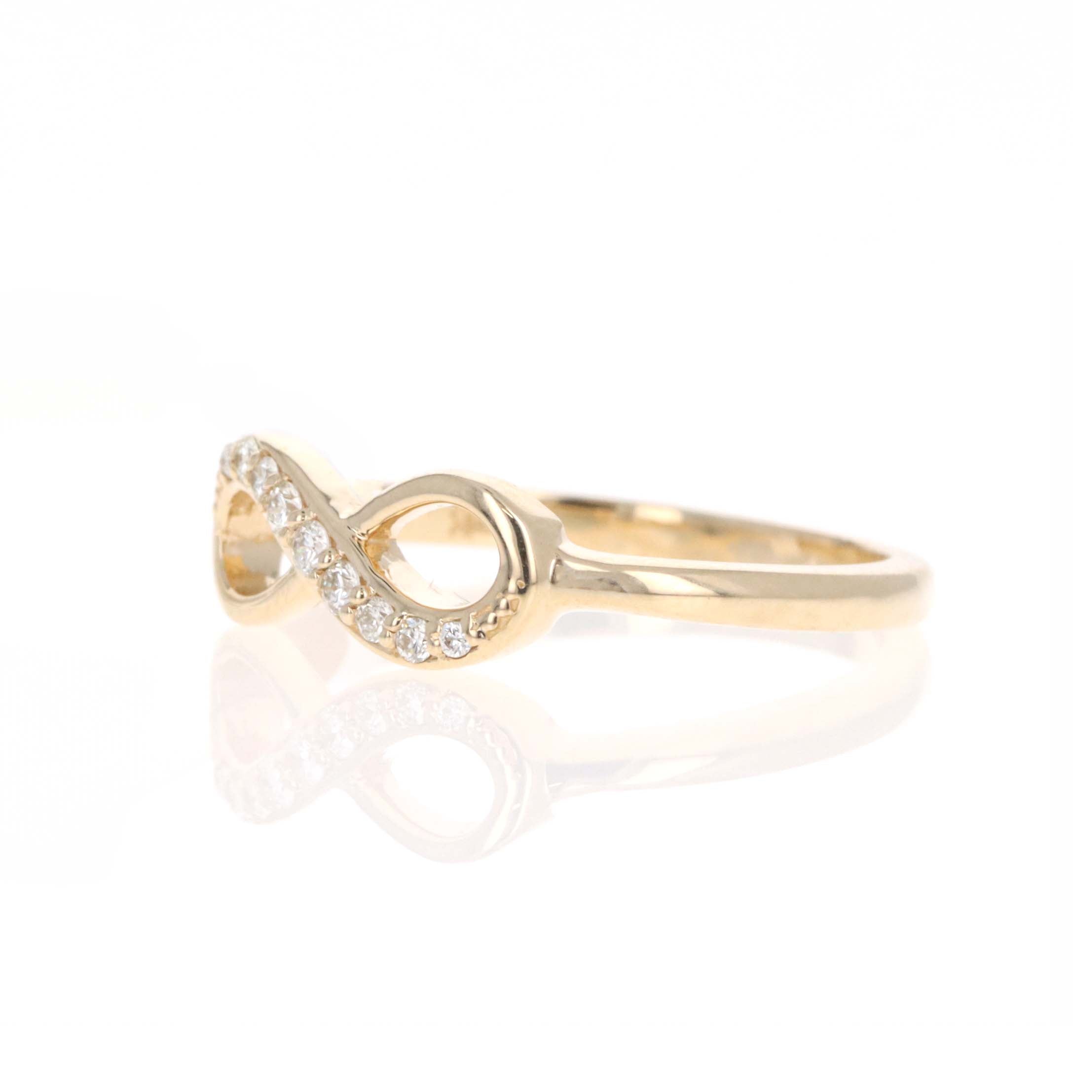 14K Yellow Gold Diamond Infinity Ring - Queen May