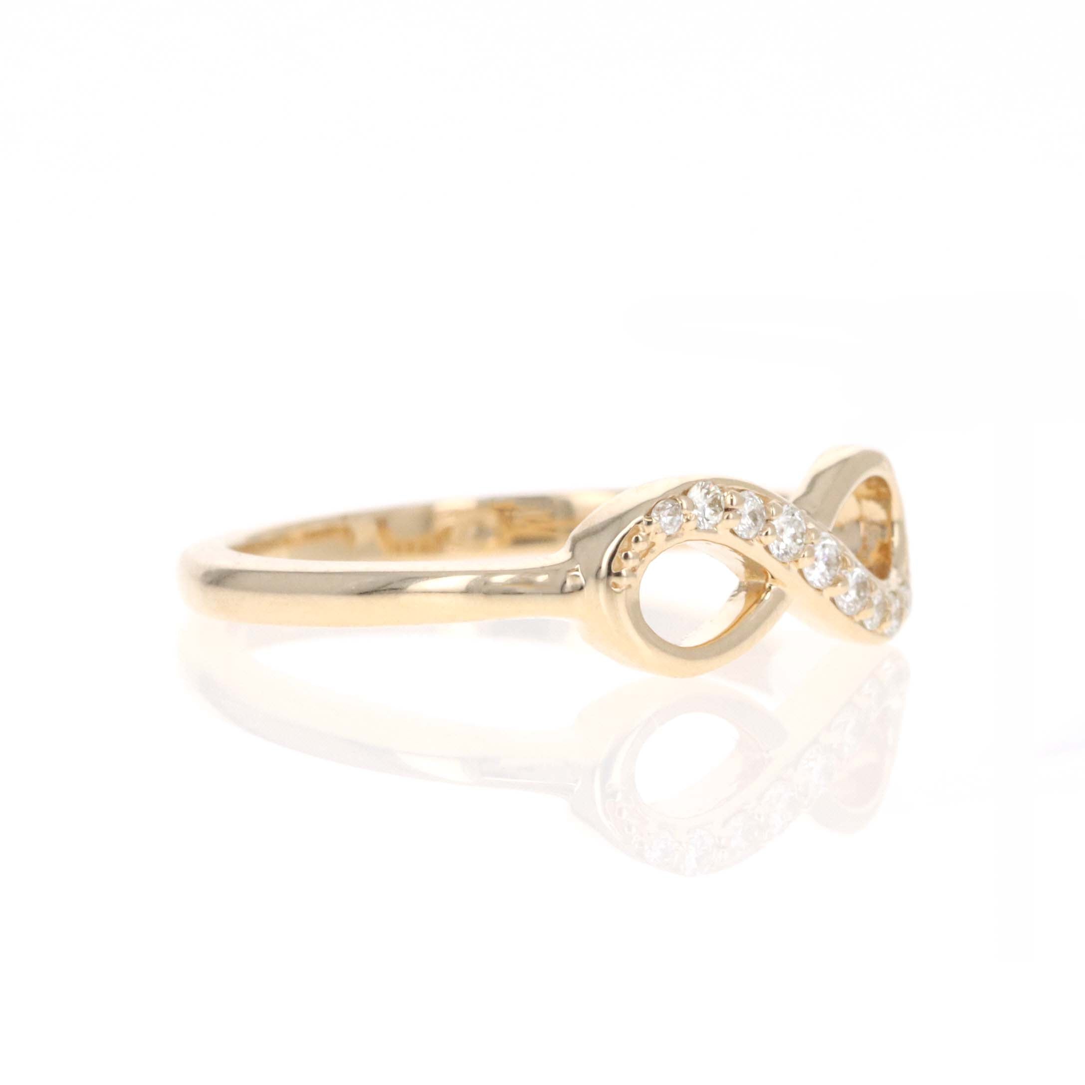 14K Yellow Gold Diamond Infinity Ring - Queen May