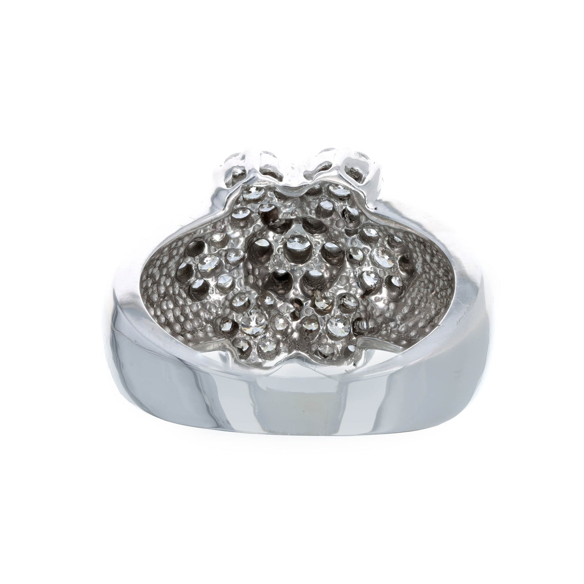 14K White Gold 1 Carat Total Weight Diamond Flower Cluster Ring - Queen May