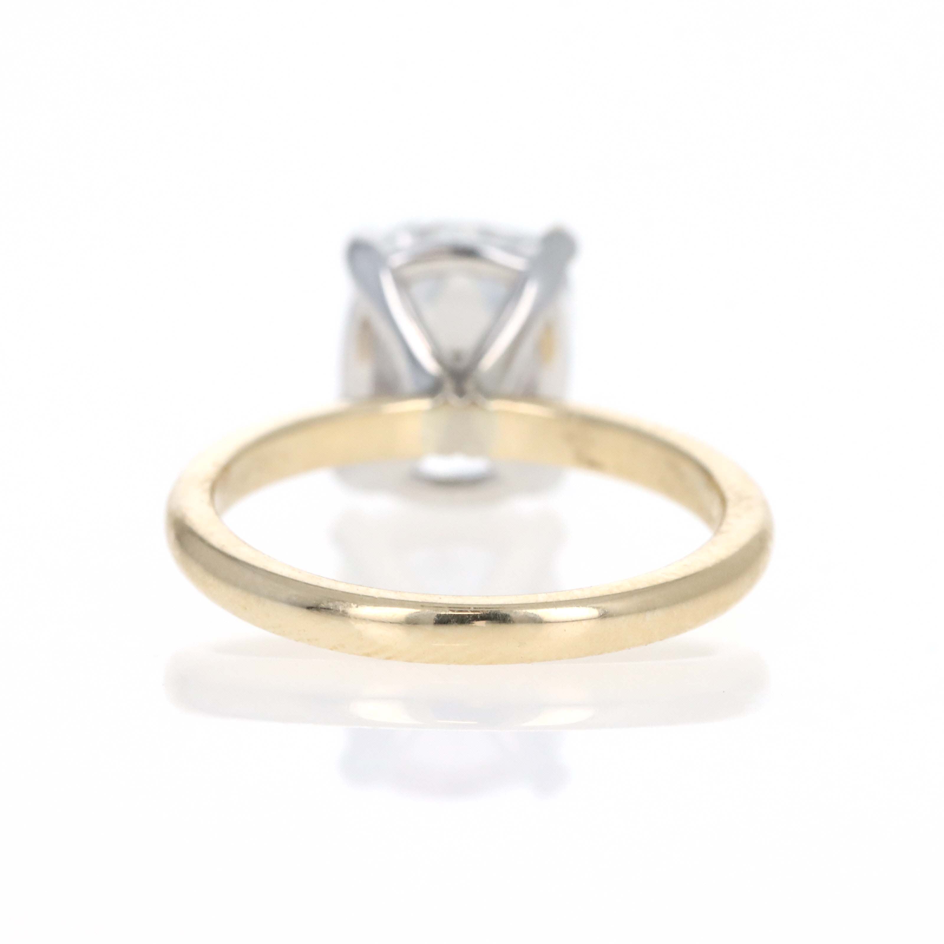 Lab Grown 4.07 Carat Antique Cushion Cut Diamond Solitaire Engagement Ring