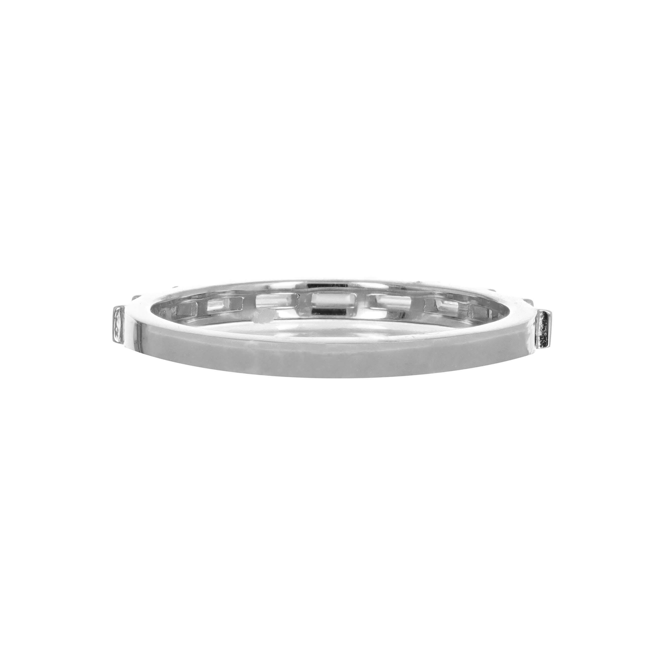 14K White or Yellow Gold 0.37 Carat Baguette Cut Diamond Stackable Wedding Band - Queen May