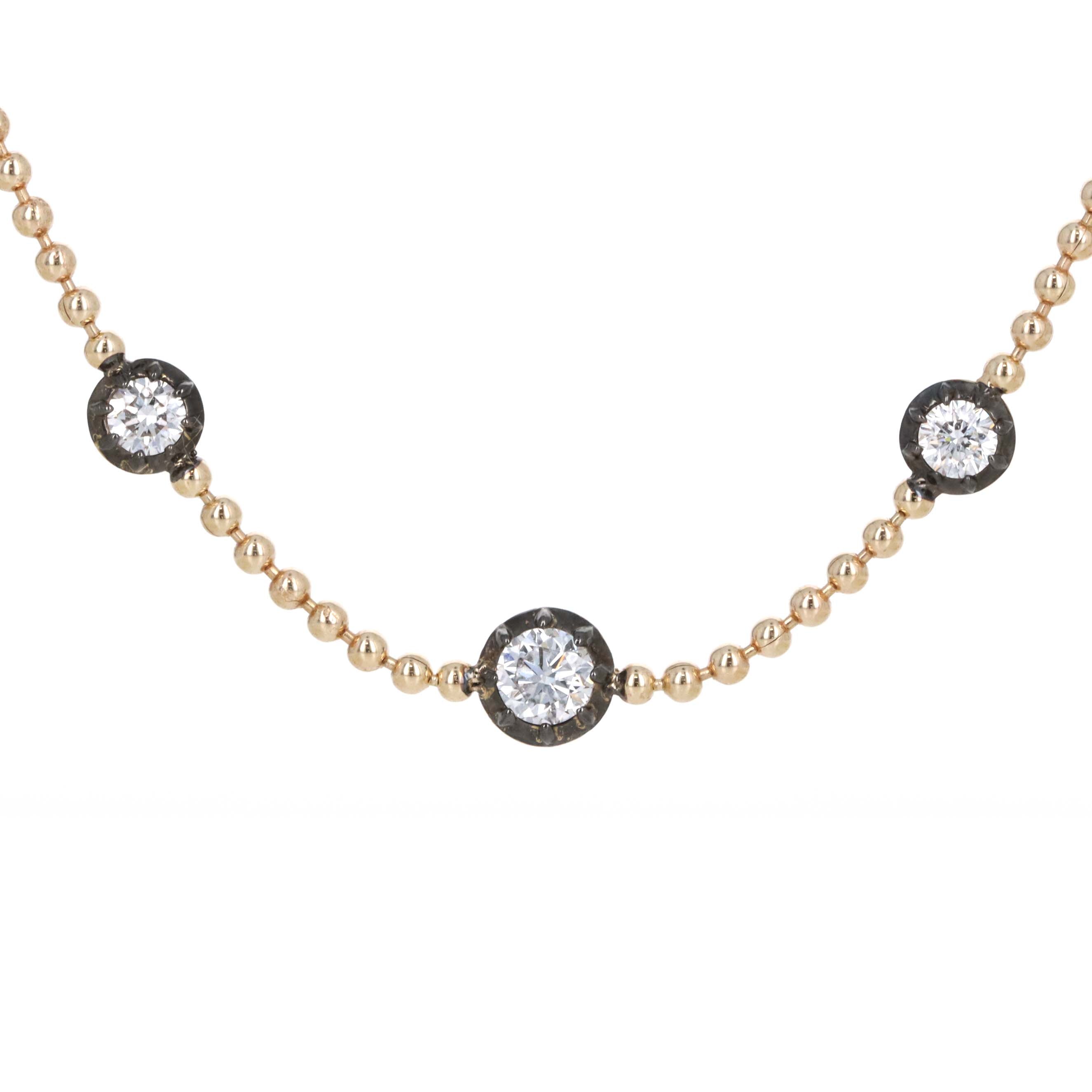 Georgian Inspired 3 Carat Lab Grown Diamond Station Necklace