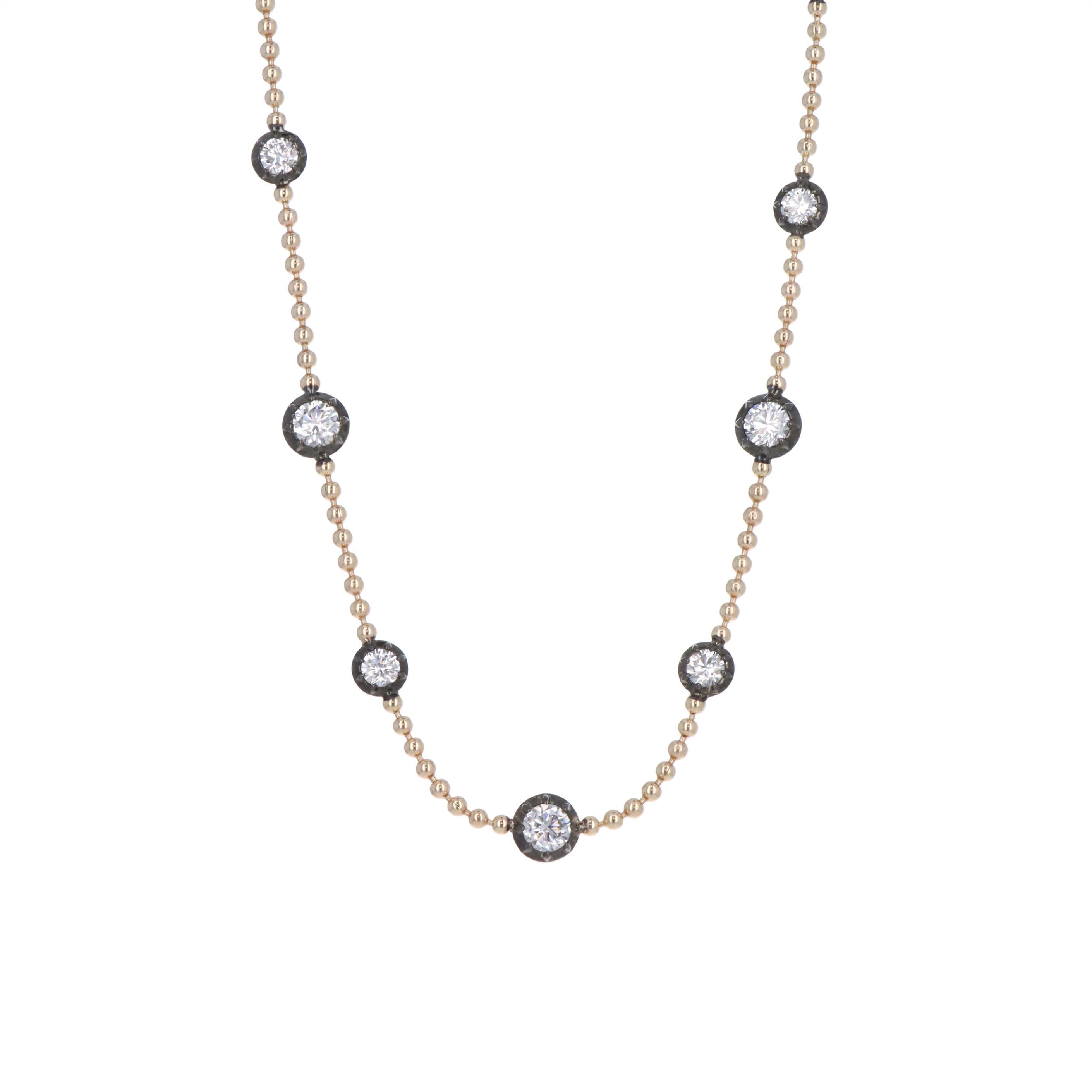 Georgian Inspired 3 Carat Lab Grown Diamond Station Necklace