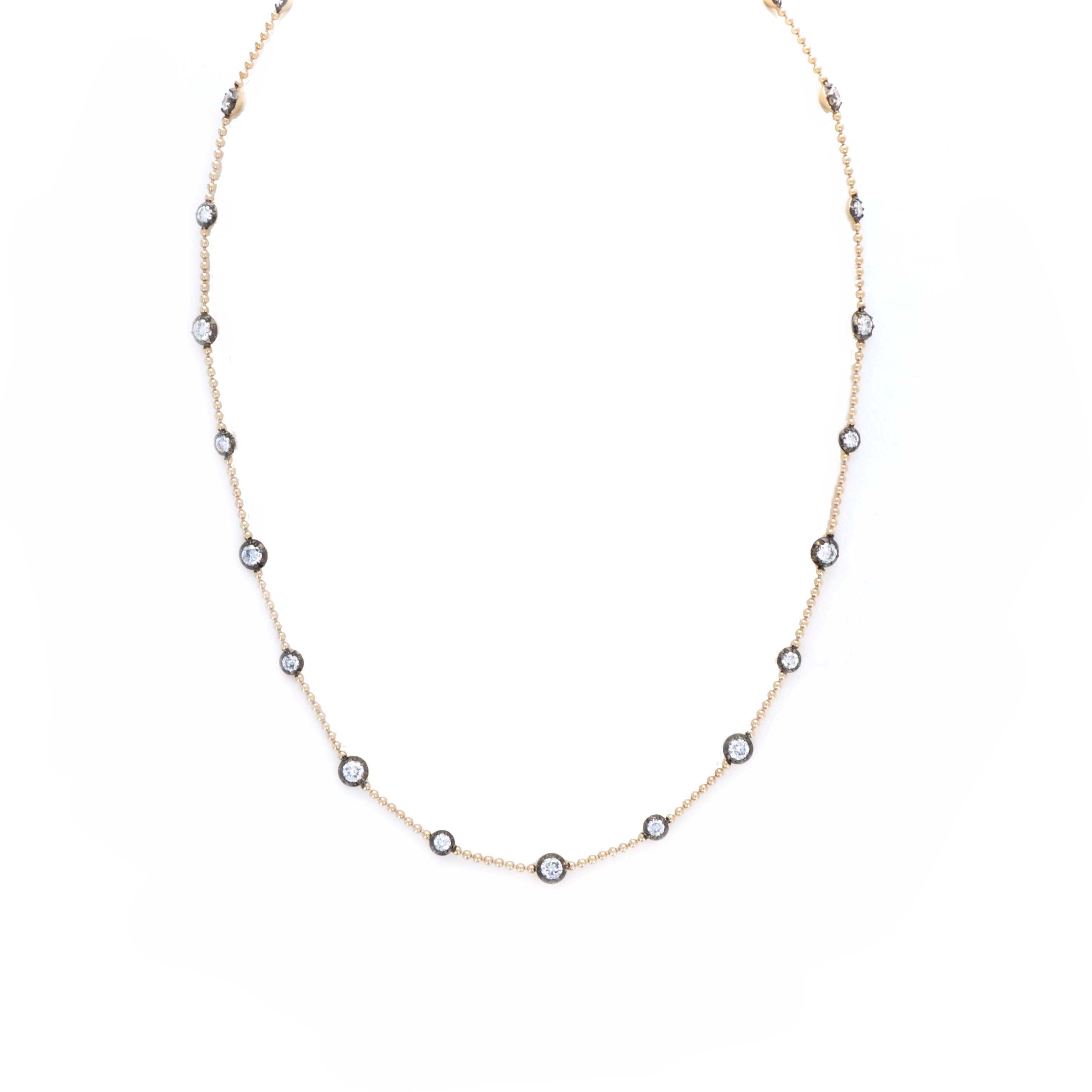 Georgian Inspired 3 Carat Lab Grown Diamond Station Necklace