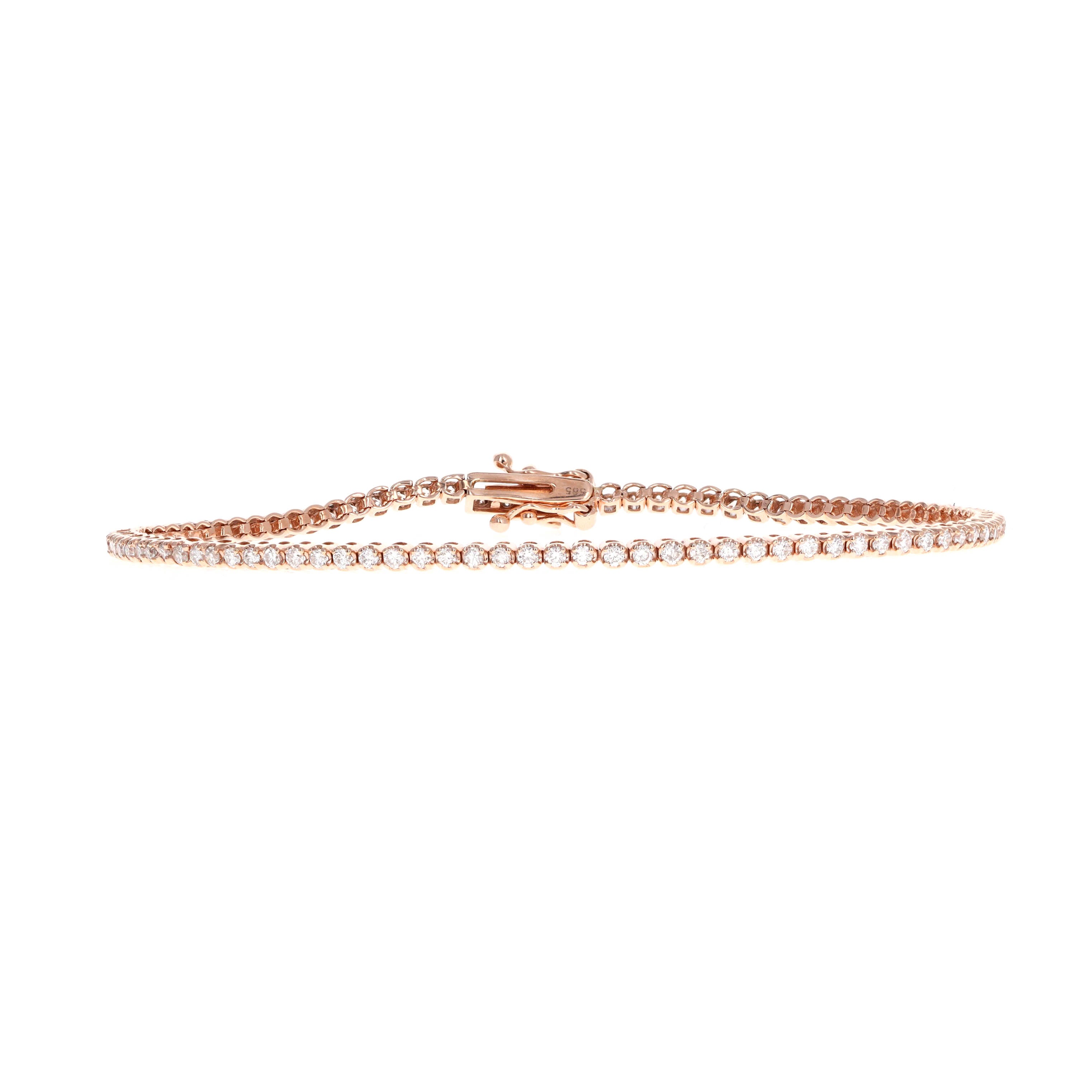 14K Gold 1.20 Carat Round Diamond Tennis Bracelet - Queen May