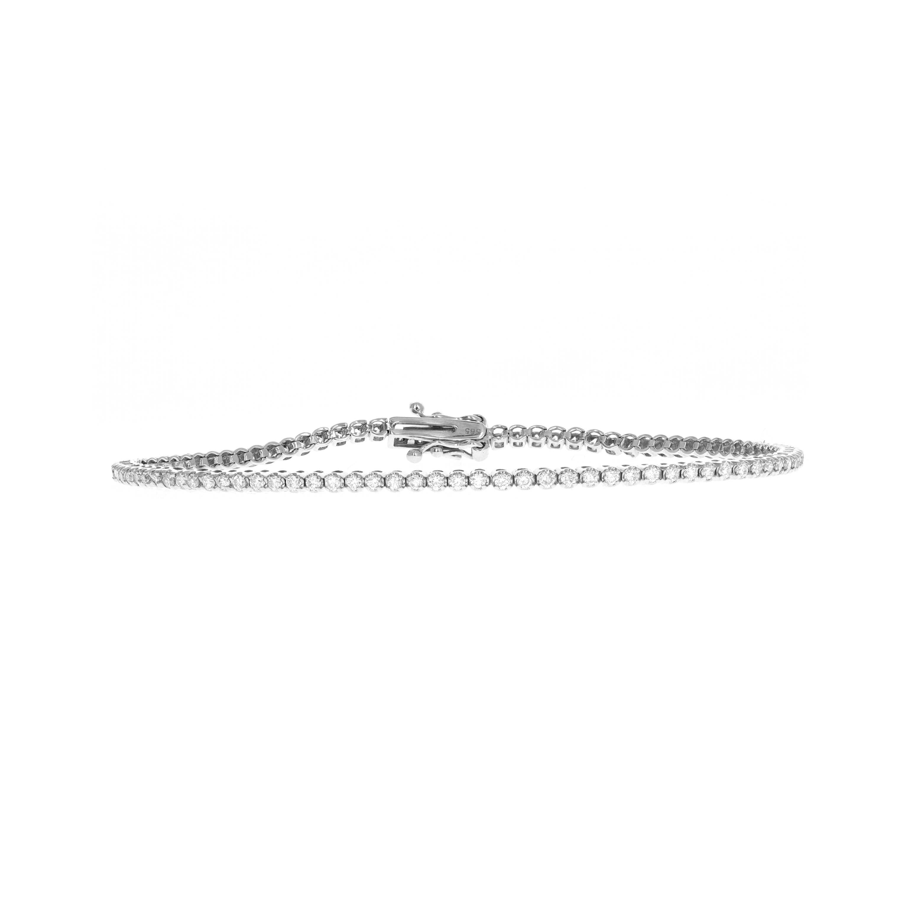 14K Gold 1.20 Carat Round Diamond Tennis Bracelet - Queen May