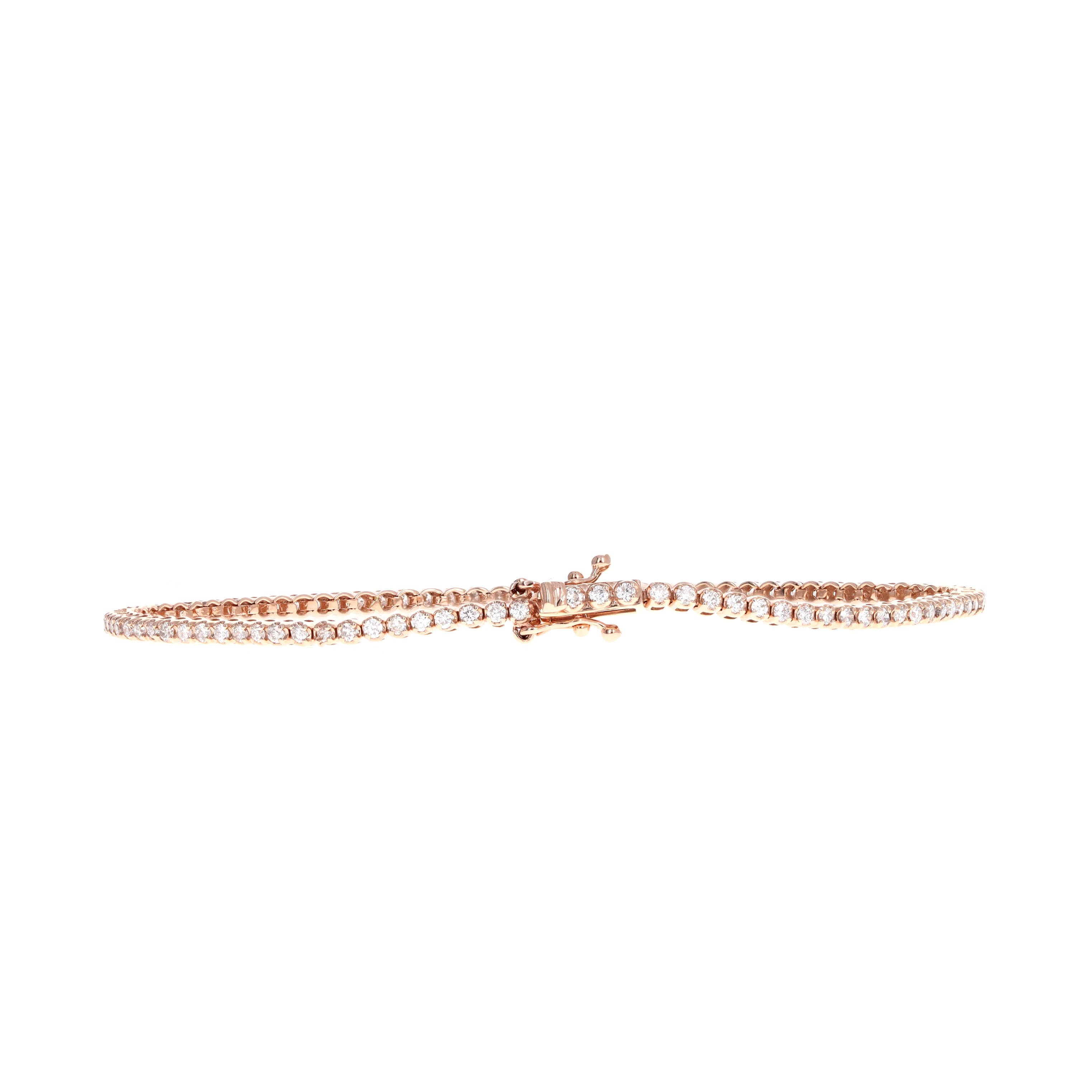14K Gold 1.20 Carat Round Diamond Tennis Bracelet - Queen May