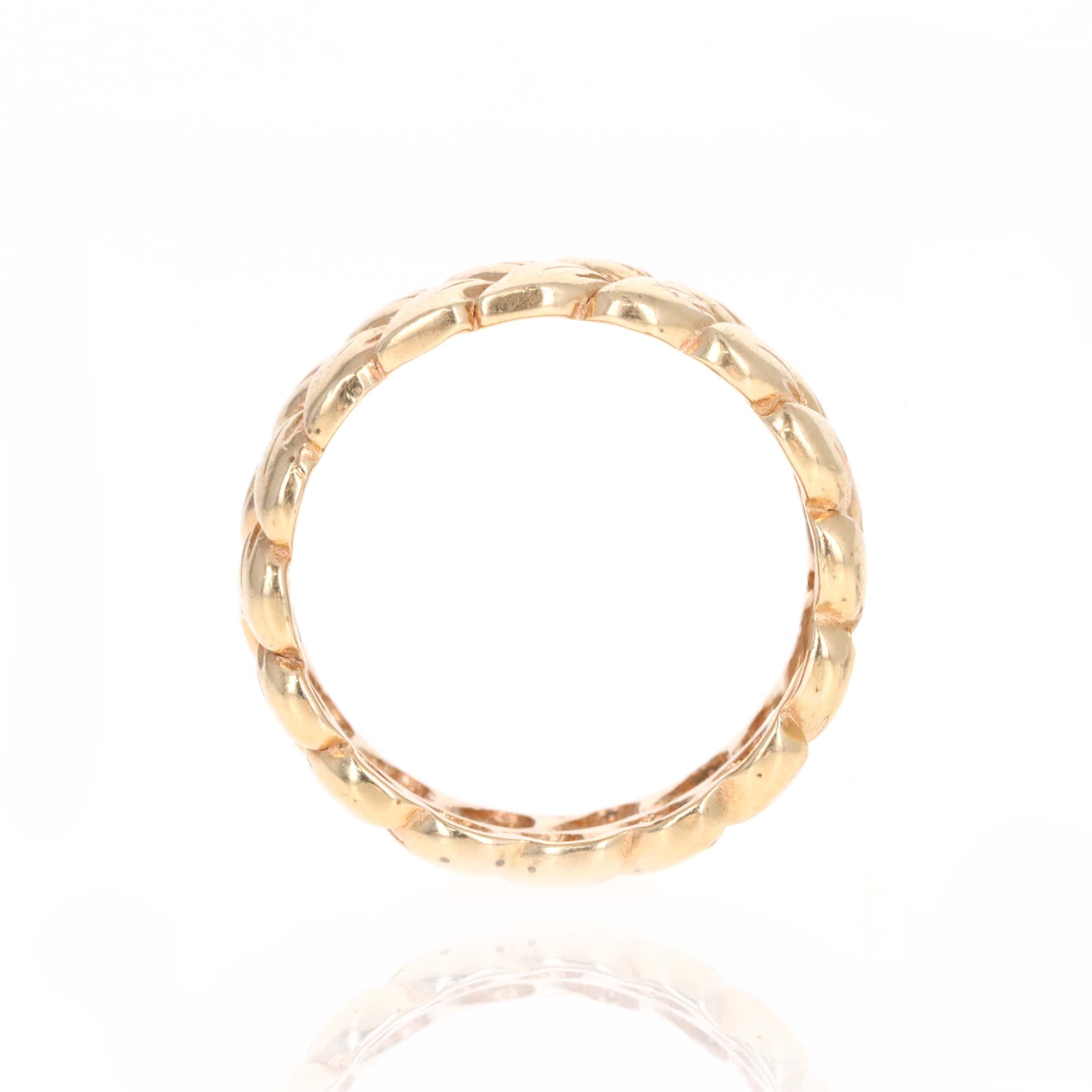 14K Yellow Gold Laurel Wreath Band - Queen May