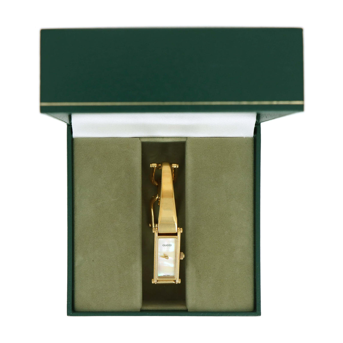 Gucci 1500L Mother Of Pearl Dial Horsebit Bangle Watch - Queen May