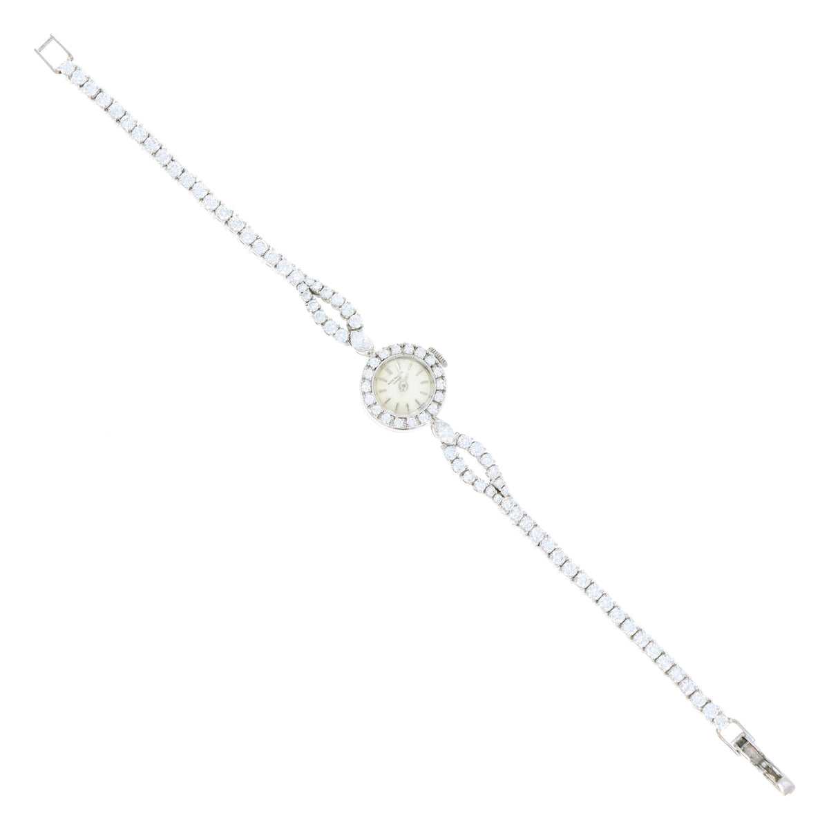 Vintage Patek Philippe 16MM Platinum Diamond Cocktail Watch Reference 3267/30 - Queen May