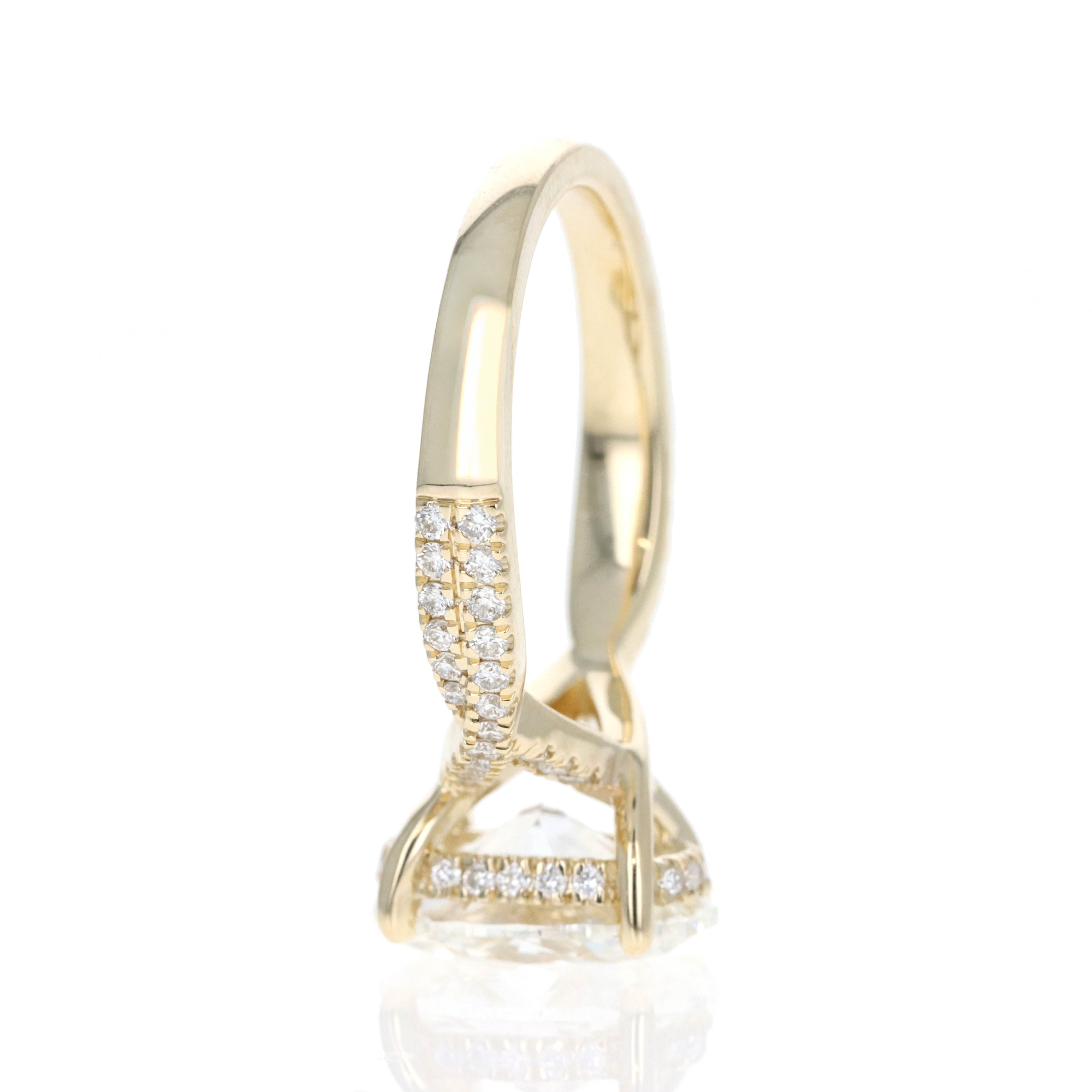 Lab Grown 3 Carat Oval Diamond Infinity Accented Engagement Ring - Queen May