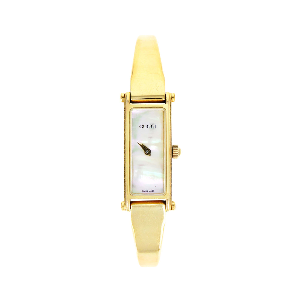 Gucci 1500L Mother Of Pearl Dial Horsebit Bangle Watch - Queen May