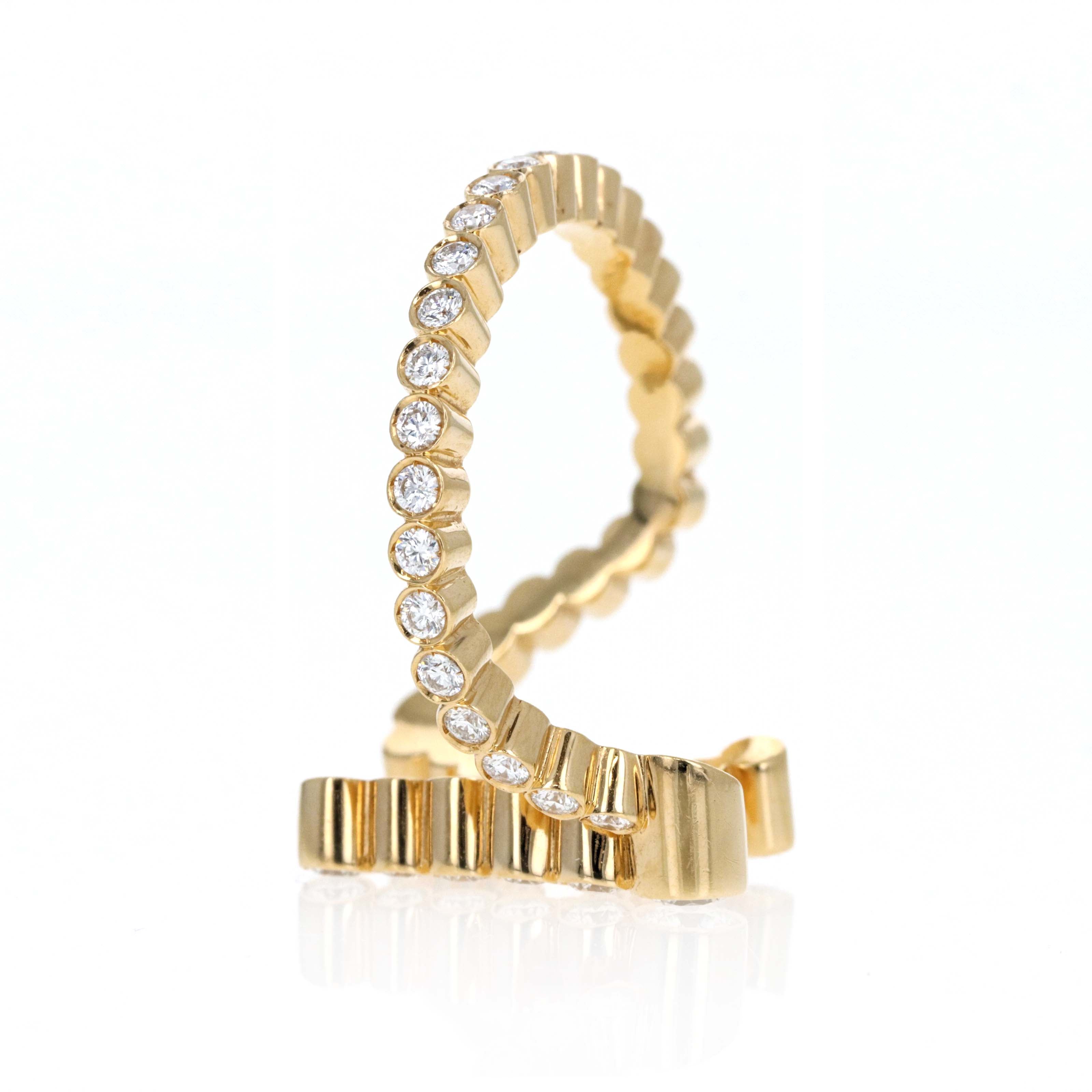 Sophie Bille Brahe 18K Yellow Gold Ensemble "K" 1.08 Carat Diamond Ring - Queen May