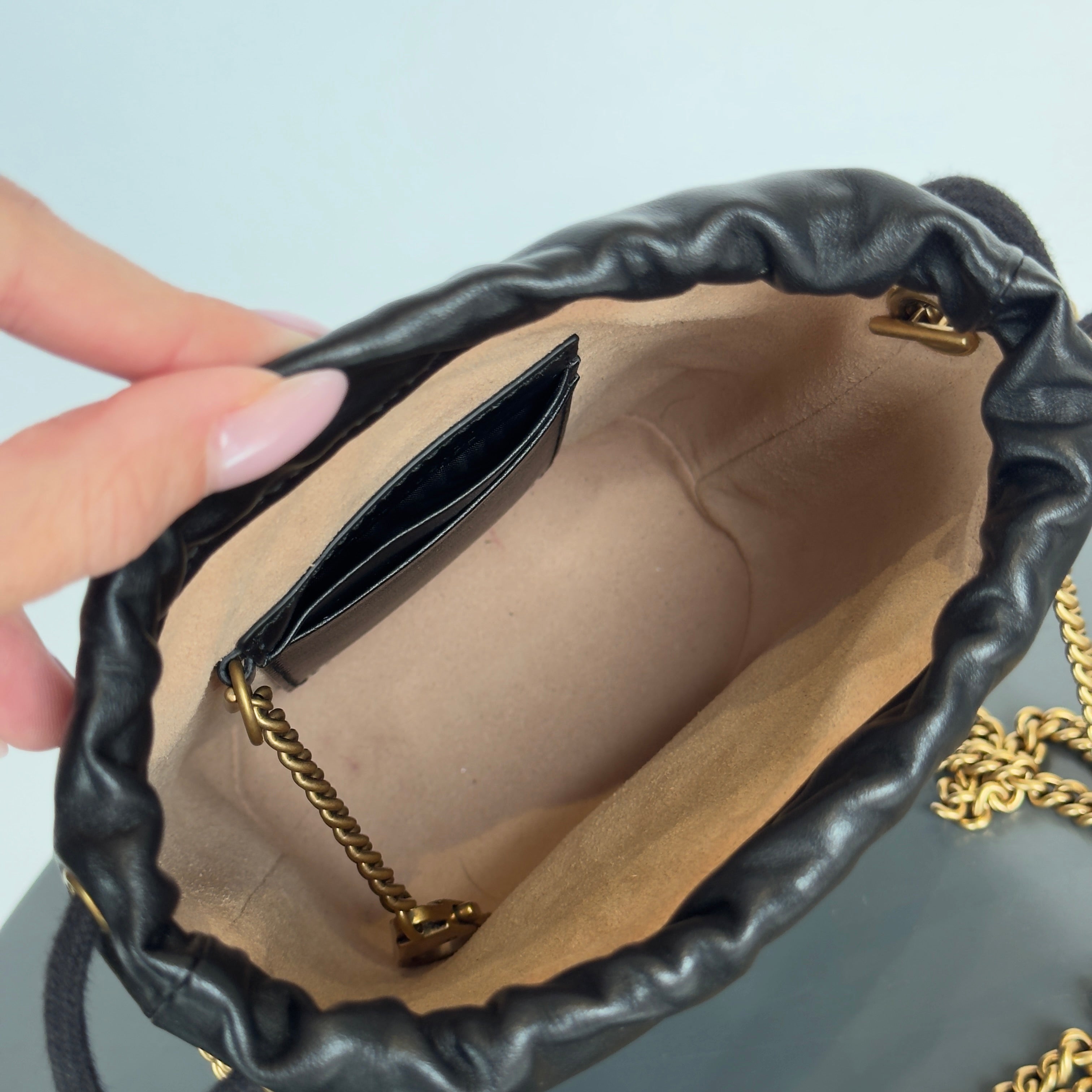 Gucci Mini Black Bucket Bag - Queen May