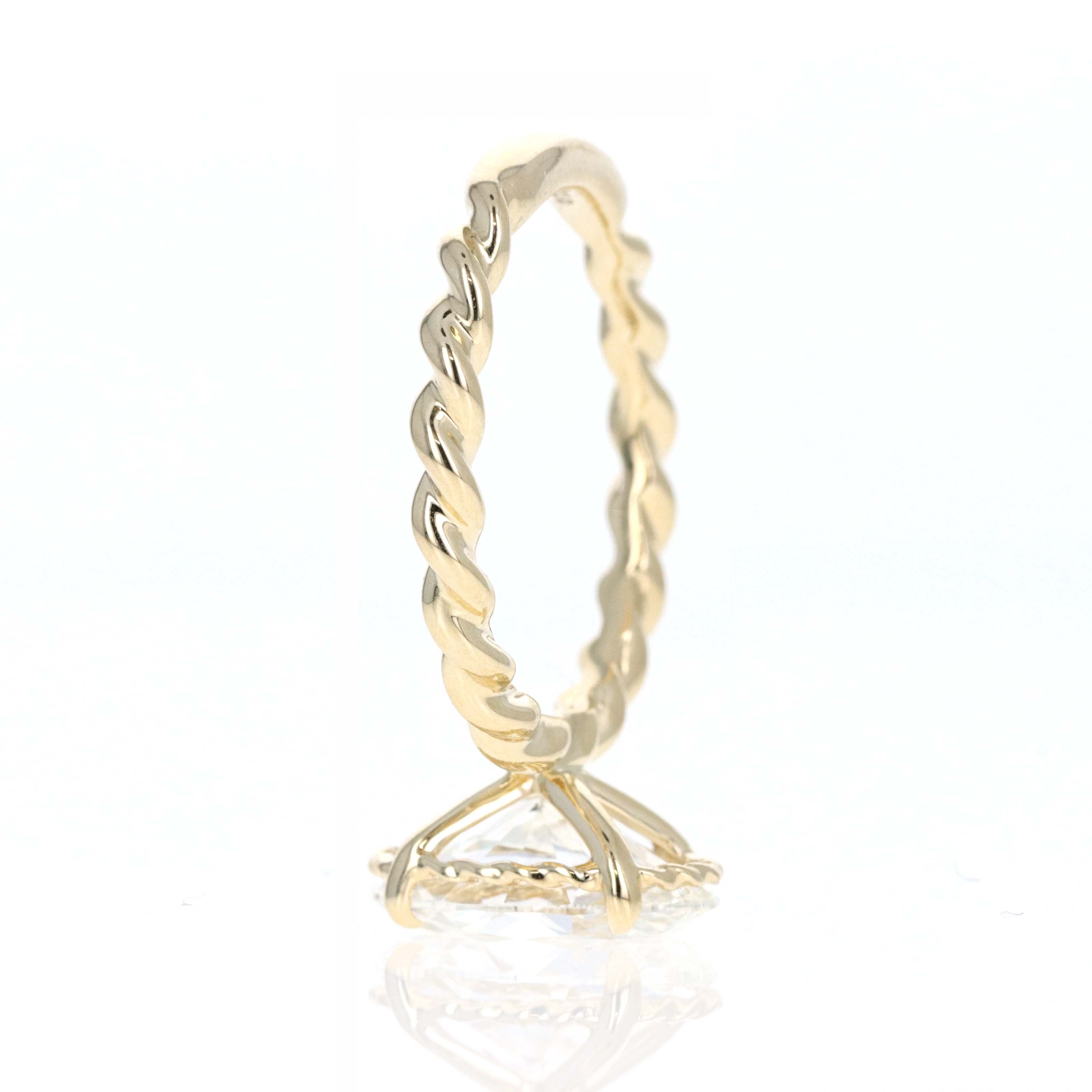 Lab Grown 3 Carat Oval Diamond Braided Engagement Ring - Queen May