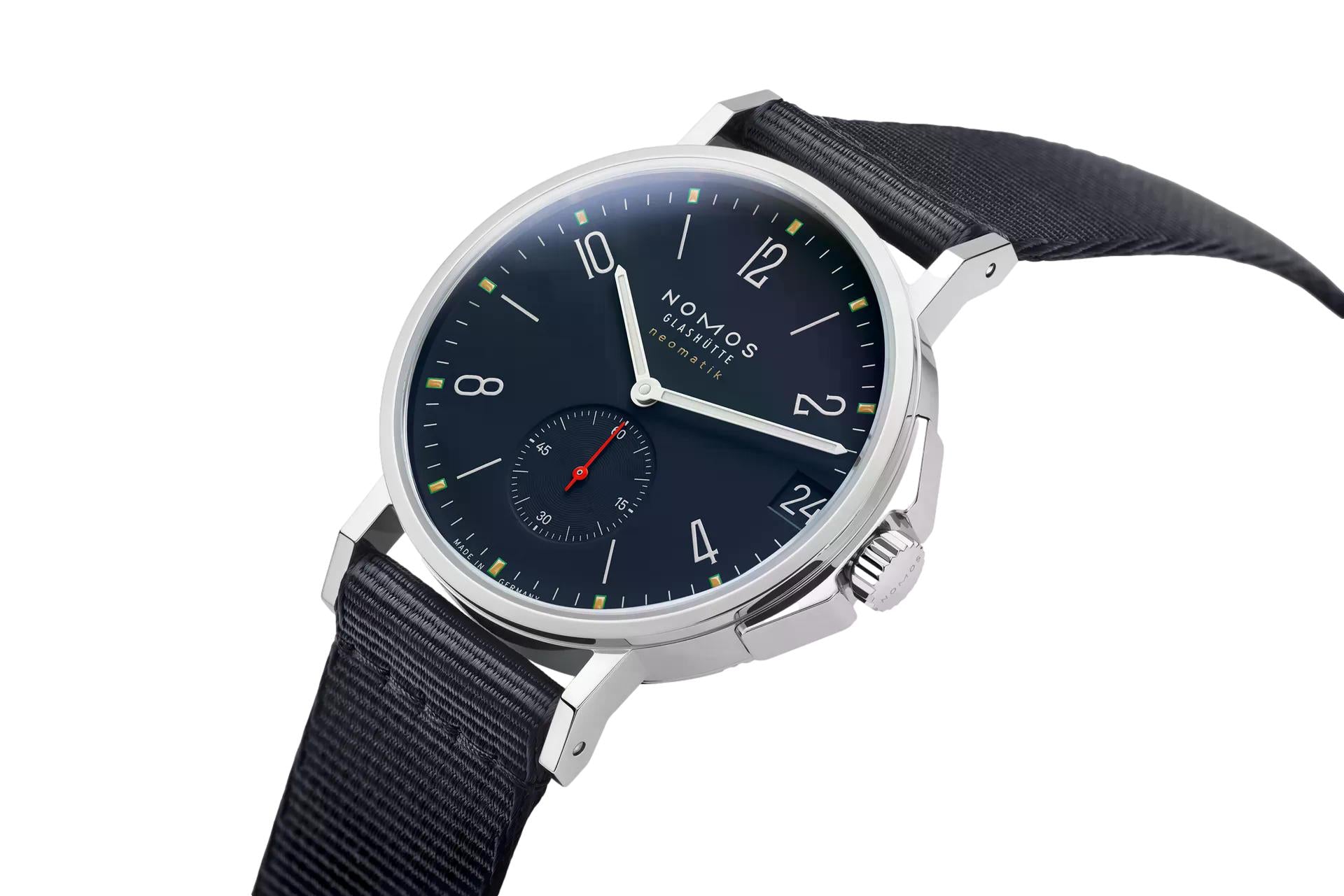Nomos Glashütte Ahoi Neomatik 38 Date Atlantic Sapphire Glass Back - Queen May