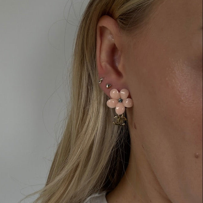 Chanel CC Flower Clip On Earrings 2005 - Queen May