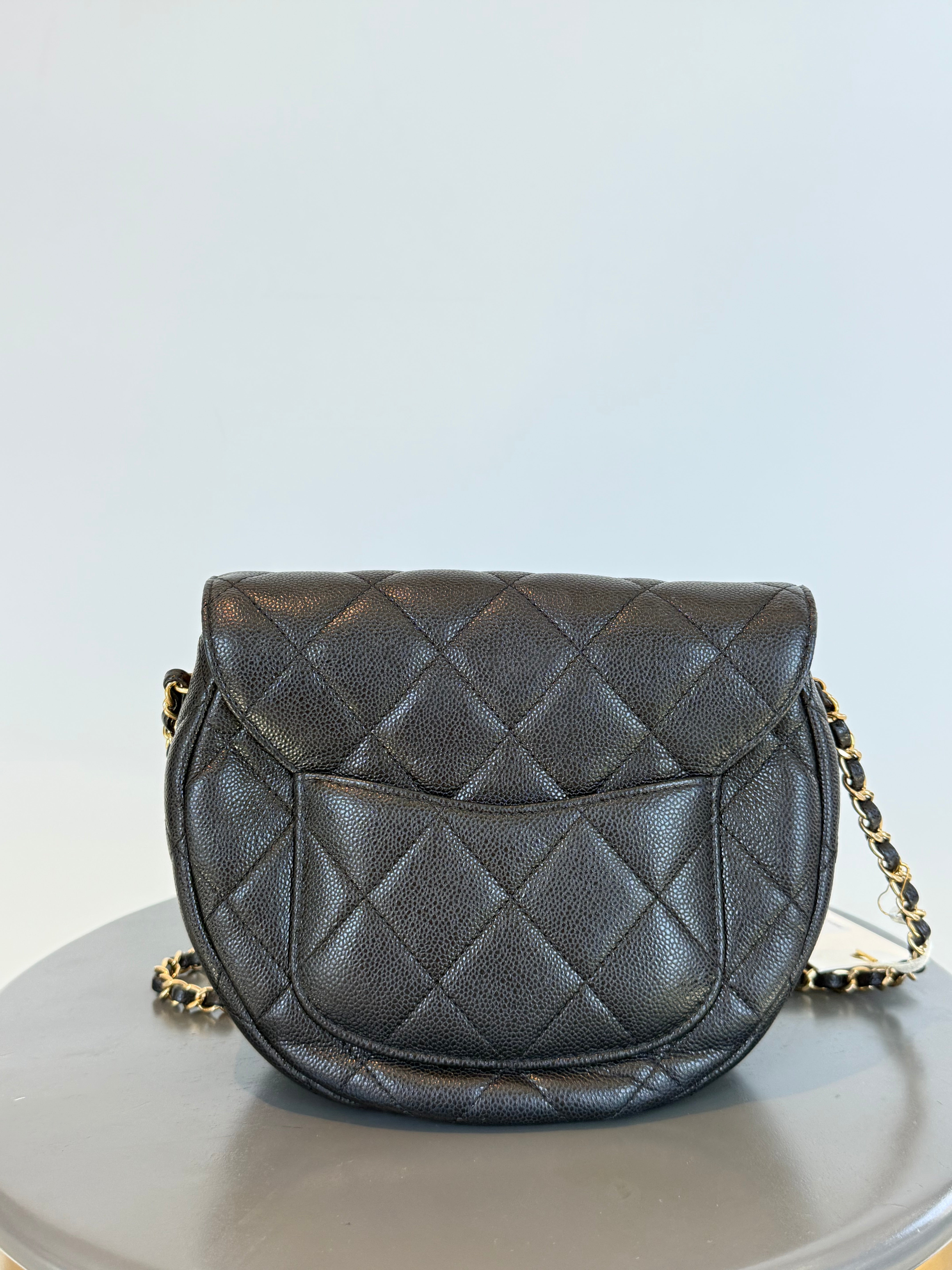 Chanel Half Circle Flap Black Caviar - Queen May