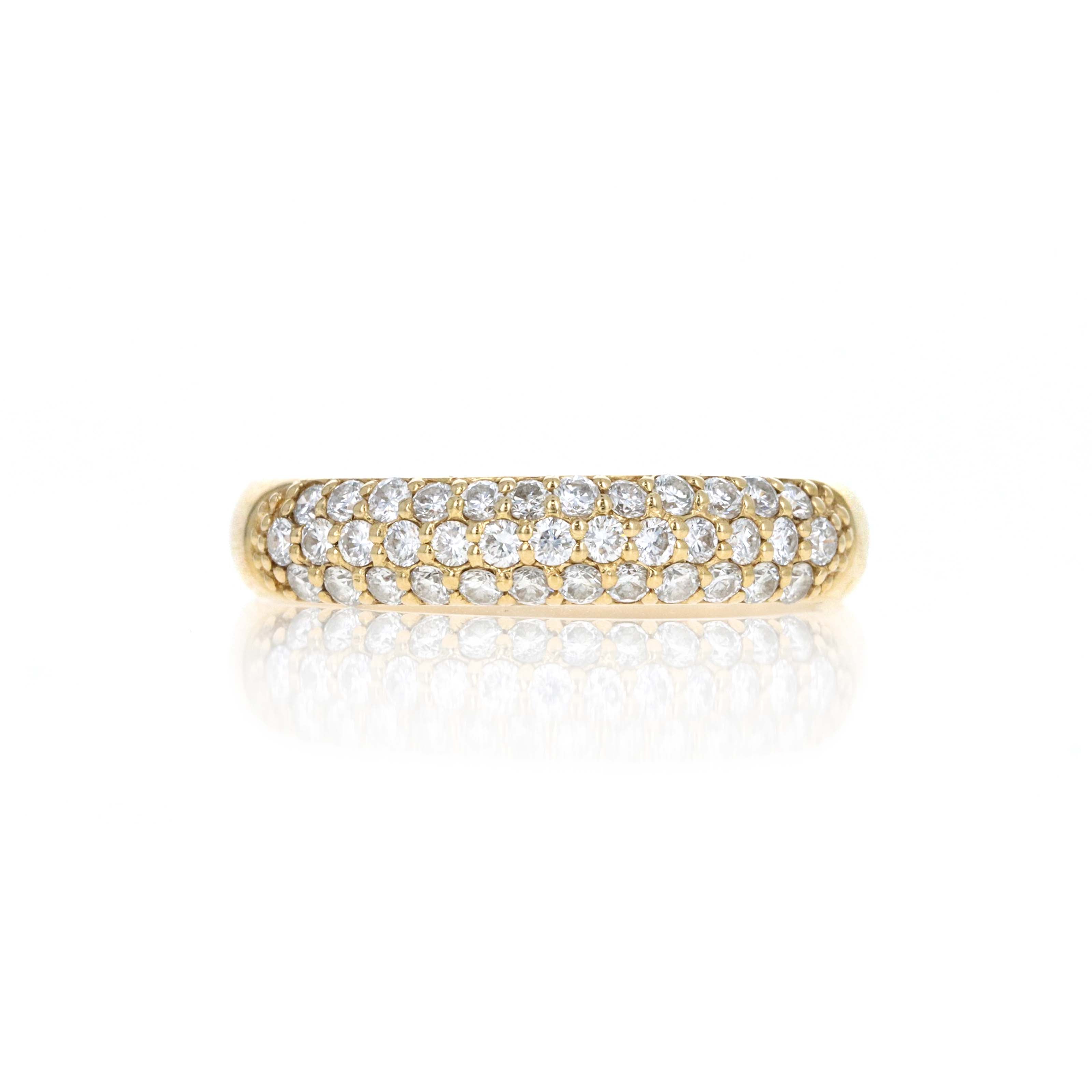 Ponte Vecchio 18K Yellow Gold 0.40 Carat Round Brilliant Diamond Pavé Ring - Queen May