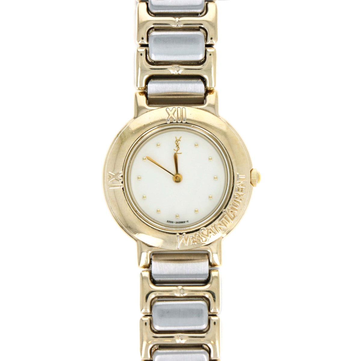 Yves Saint Laurent Two Tone Cream Dial Ladies Watch - Queen May