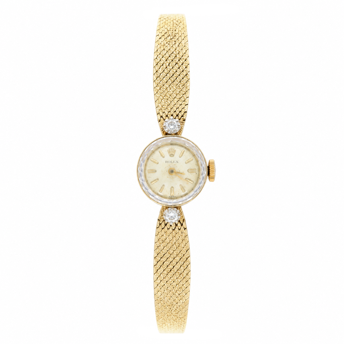 Vintage Rolex 14K Yellow Gold 15MM Mechanical Ladies Cocktail Watch - Queen May