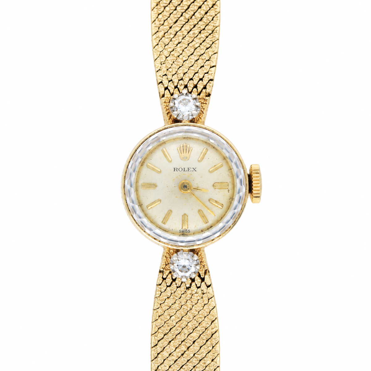 Vintage Rolex 14K Yellow Gold 15MM Mechanical Ladies Cocktail Watch - Queen May