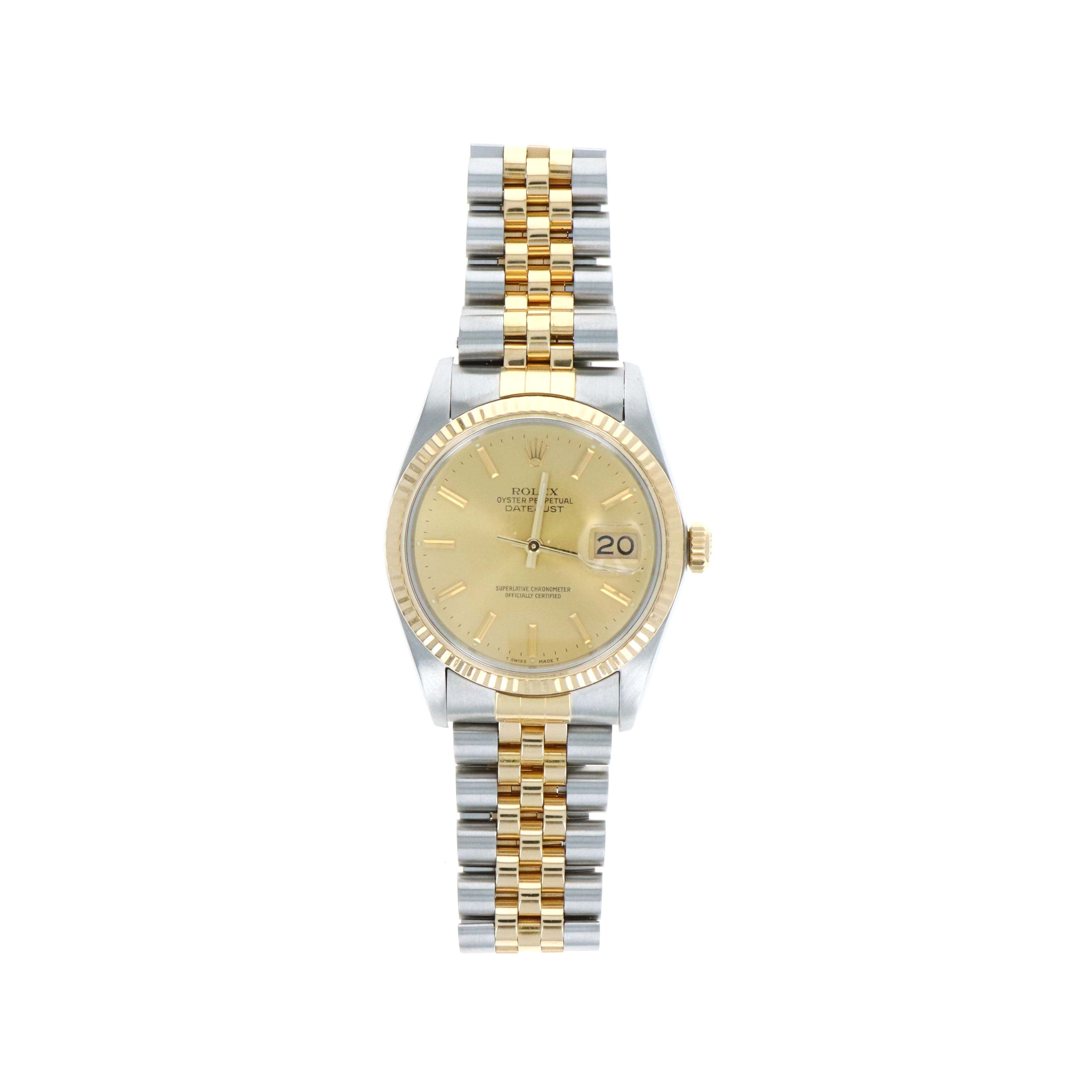Rolex Datejust 36MM Two Tone Model 16013 Champagne Dial CPO Rolex 2026 - Queen May