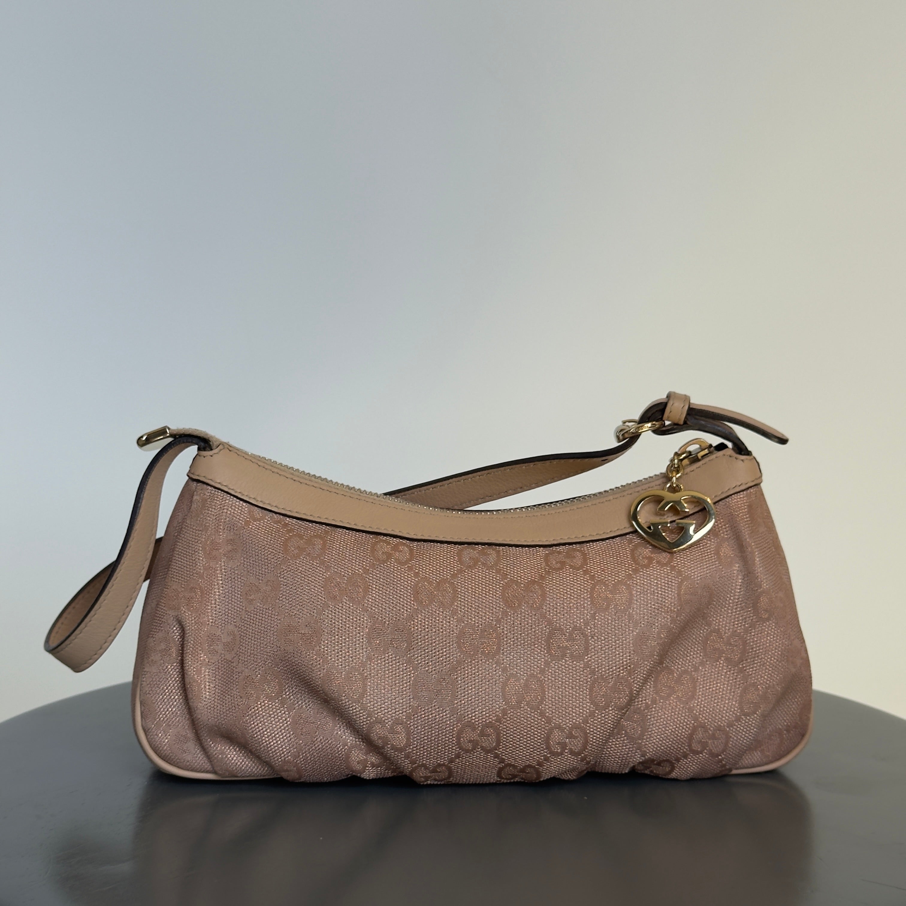 Gucci GG Canvas Lovely Heart Pochette Shoulder Bag - Queen May