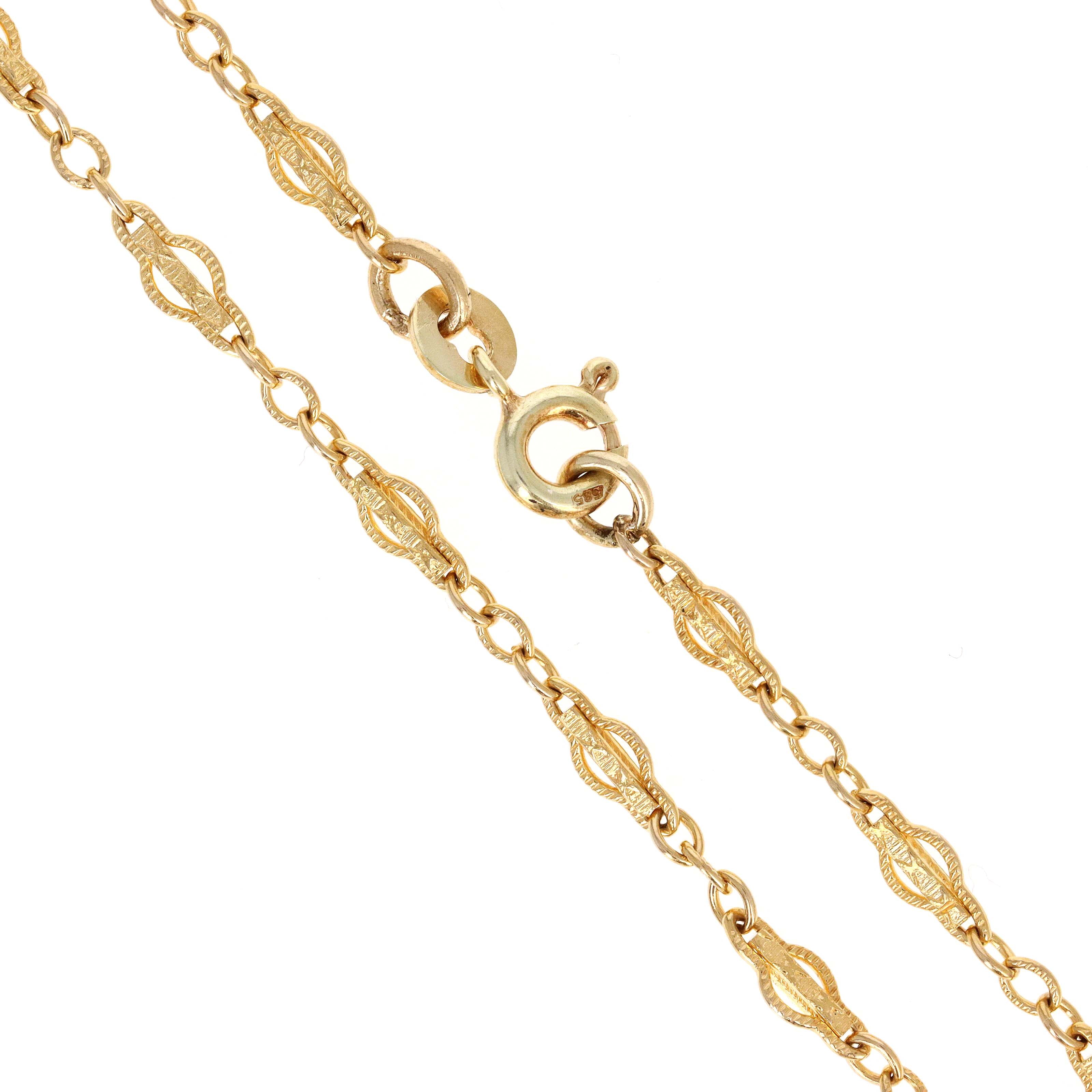 14K Yellow Gold 3.2mm Fancy Link Chain Bracelet - Queen May