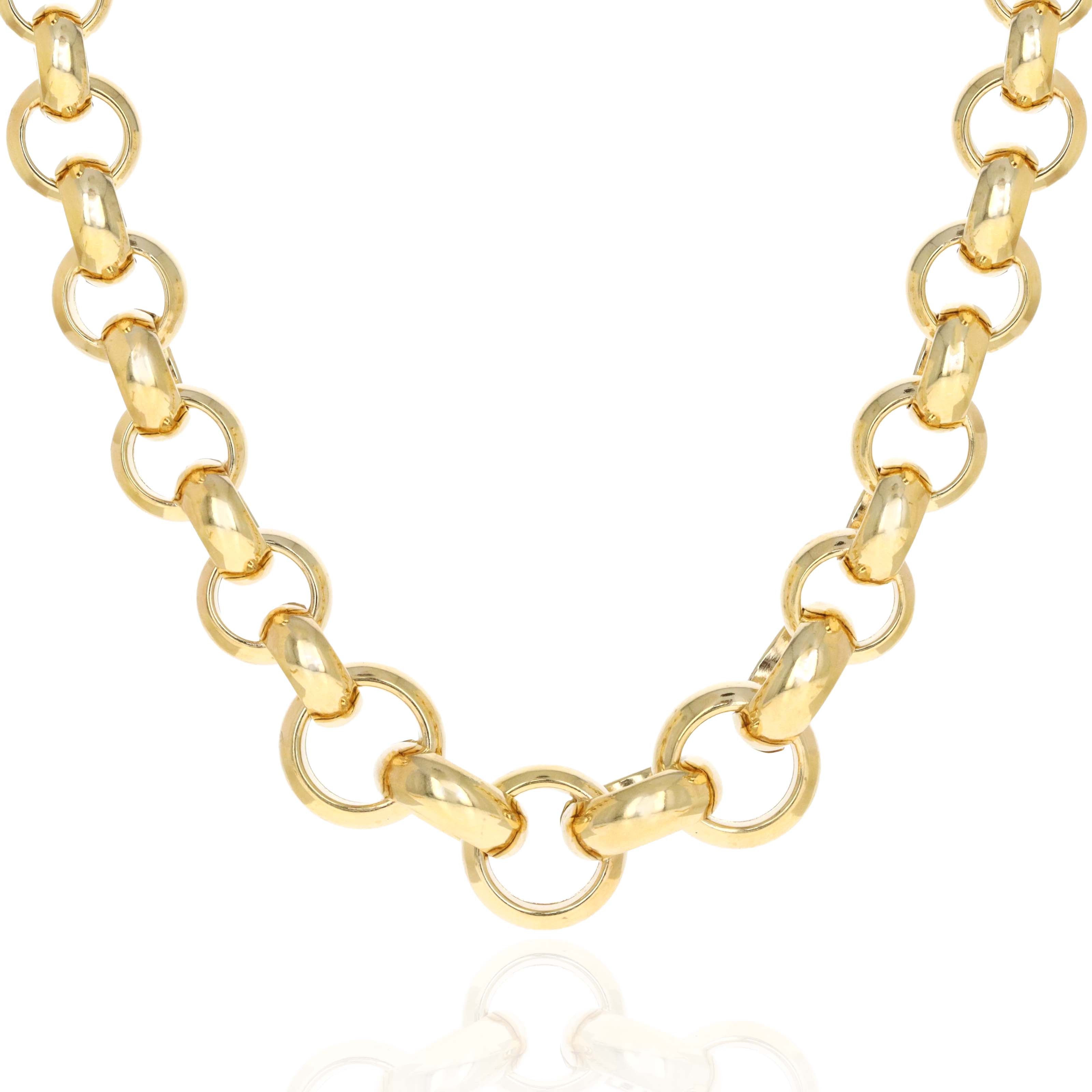 14K Yellow Gold Graduated Rolo Chain Necklace - Queen May